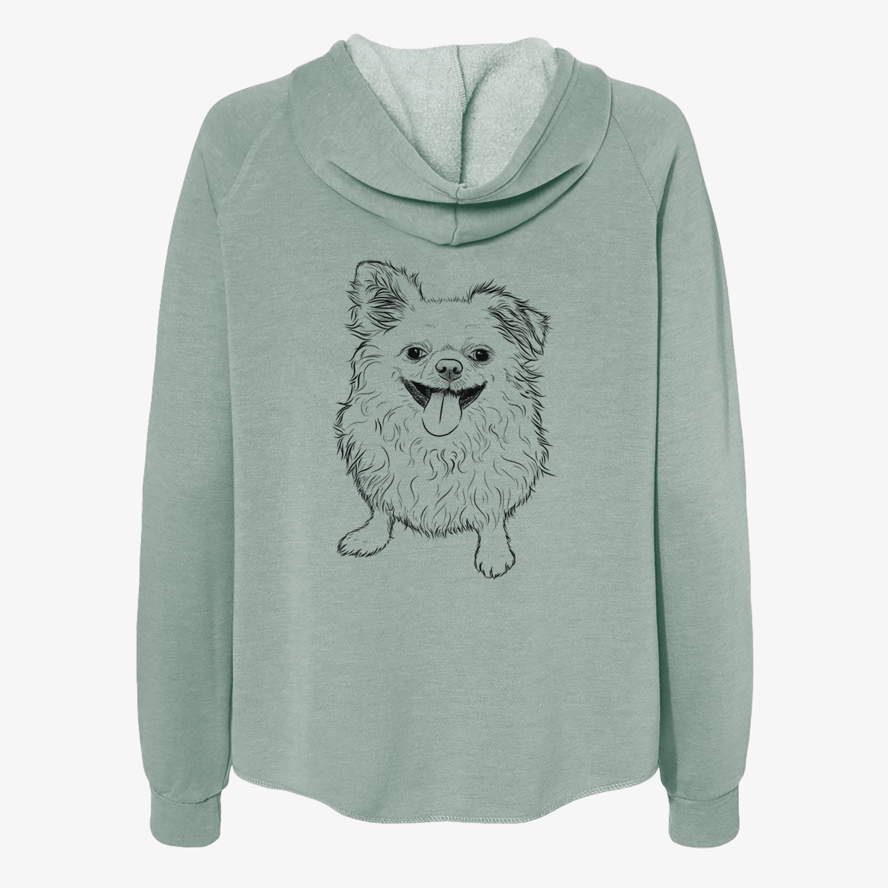 Stuart the Longhaired Chihuahua - Women's Cali Wave Zip-Up Sweatshirt