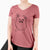 Bare Stuart the Longhaired Chihuahua - Women's V-neck Shirt