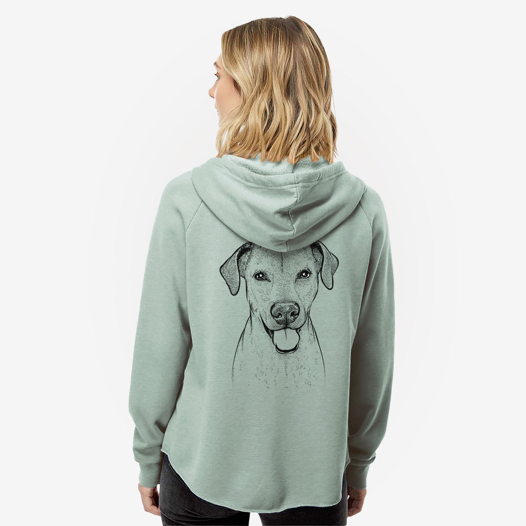 Sugar the American Staffordshire Mix - Women's Cali Wave Zip-Up Sweatshirt