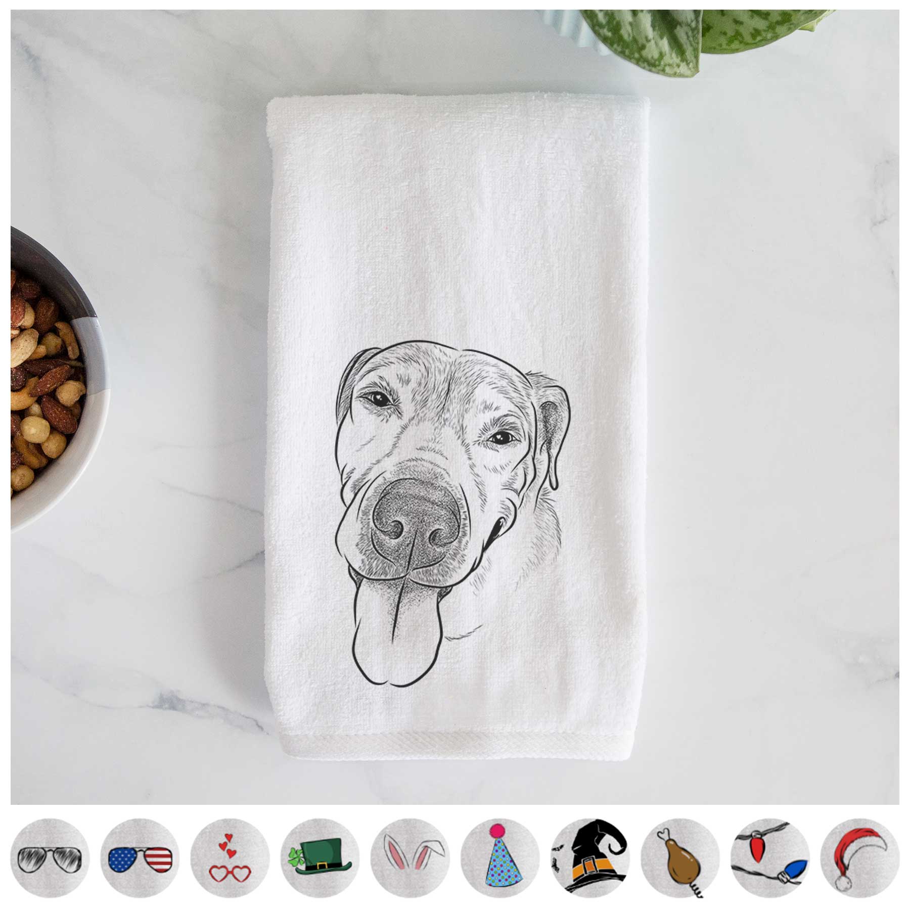 Sugar the Staffordshire Terrier Mix Decorative Hand Towel