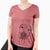 Bare Sugar the Staffordshire Terrier Mix - Women's V-neck Shirt