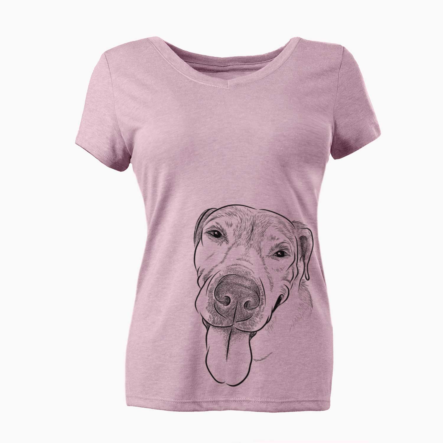 Bare Sugar the Staffordshire Terrier Mix - Women's V-neck Shirt