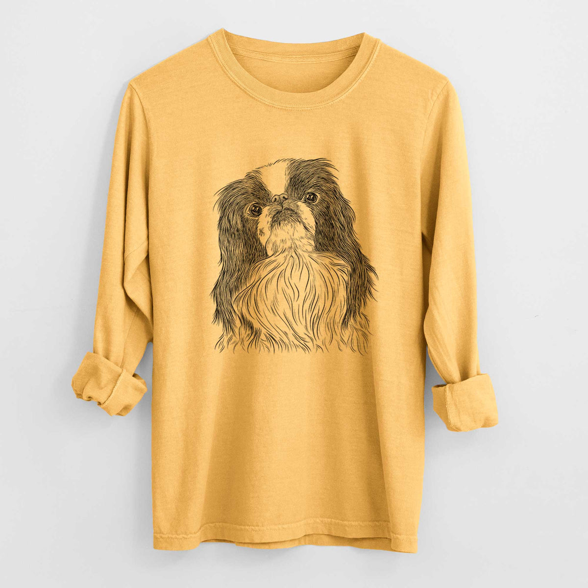 Bare Suki the Japanese Chin - Heavyweight 100% Cotton Long Sleeve
