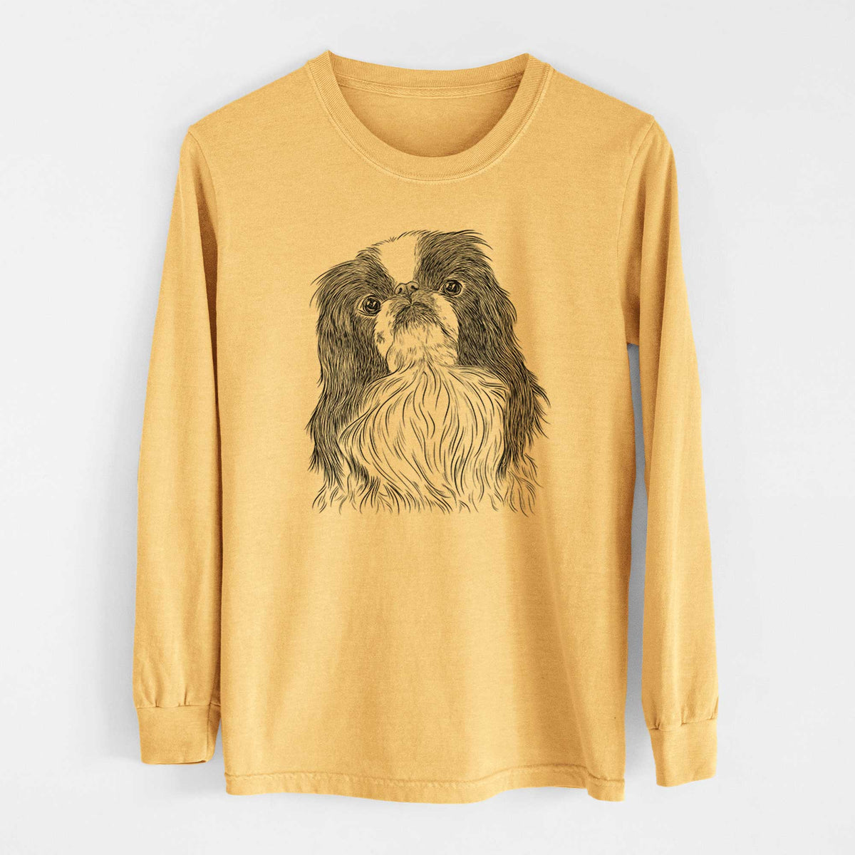 Bare Suki the Japanese Chin - Heavyweight 100% Cotton Long Sleeve
