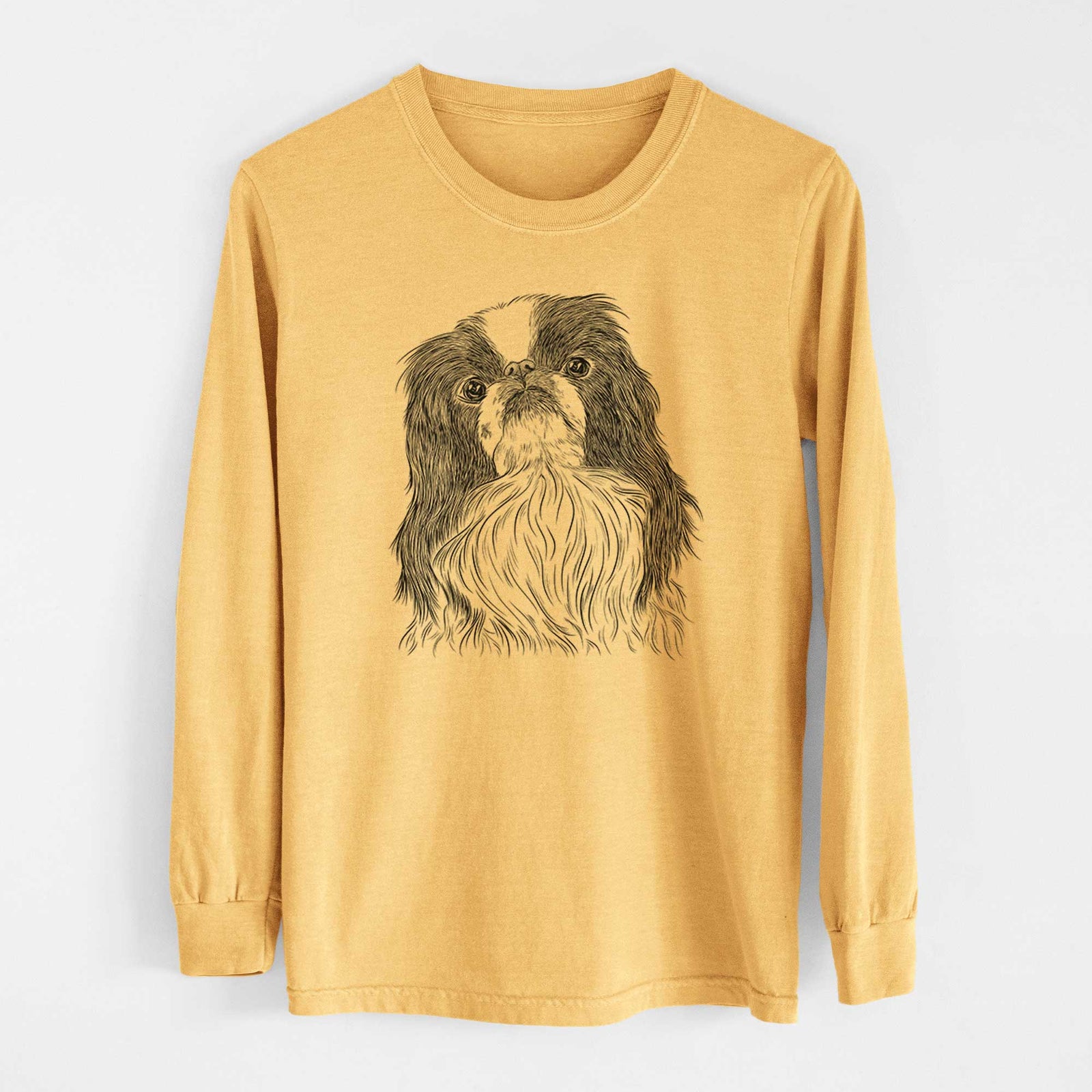 Bare Suki the Japanese Chin - Heavyweight 100% Cotton Long Sleeve