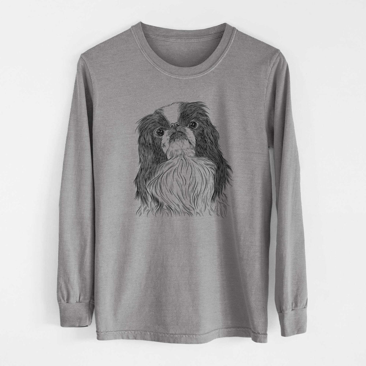 Bare Suki the Japanese Chin - Heavyweight 100% Cotton Long Sleeve