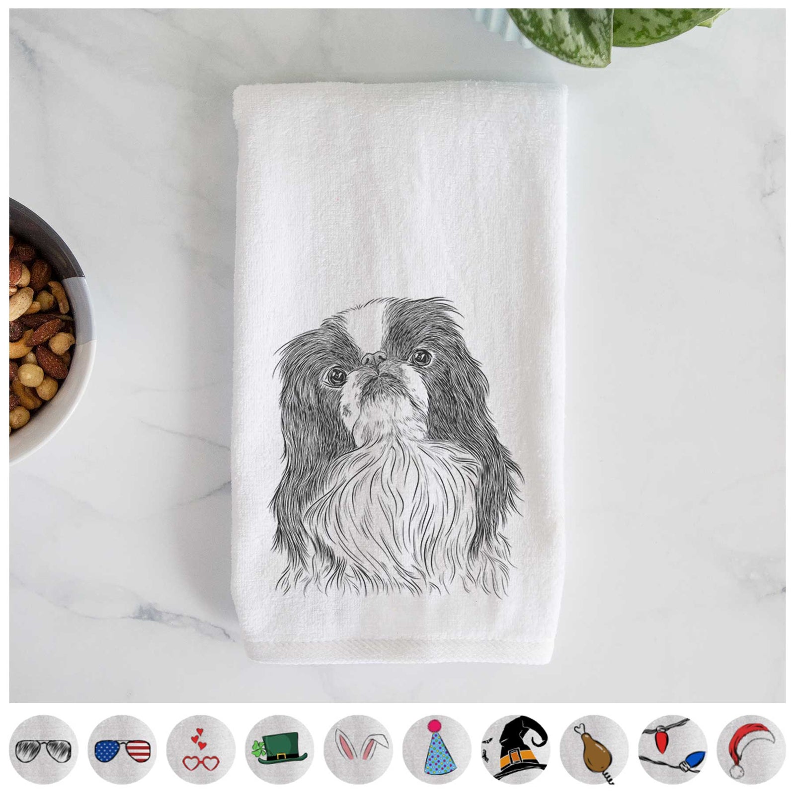 Suki the Japanese Chin Decorative Hand Towel