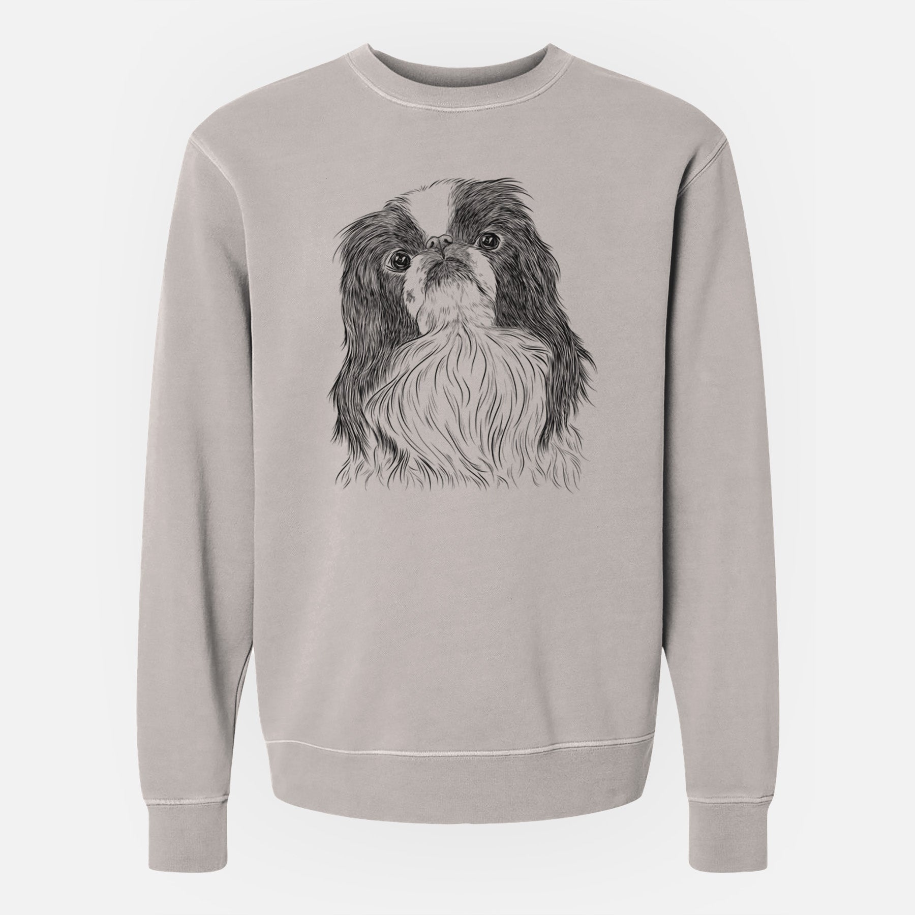 Bare Suki the Japanese Chin - Unisex Pigment Dyed Crew Sweatshirt