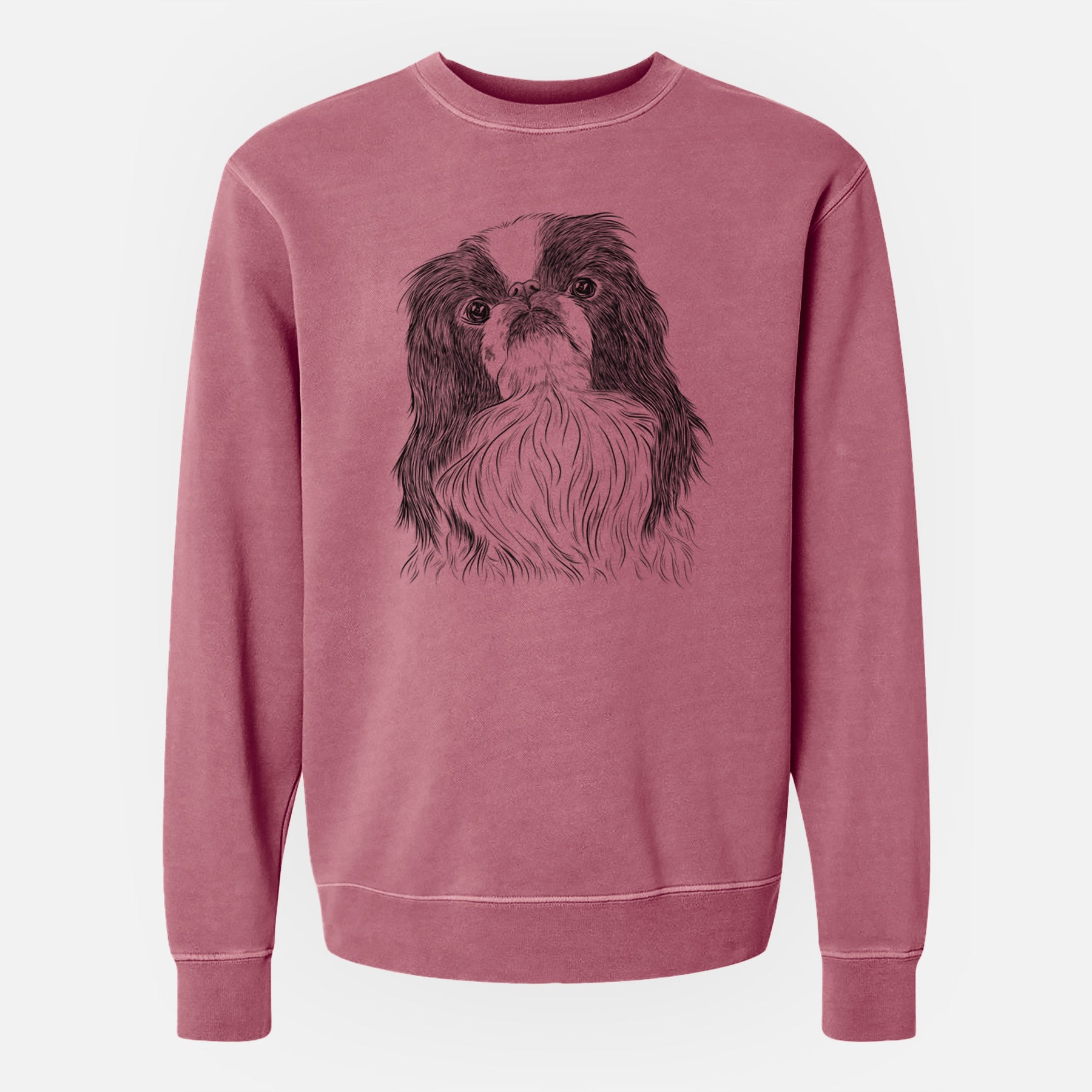 Bare Suki the Japanese Chin - Unisex Pigment Dyed Crew Sweatshirt