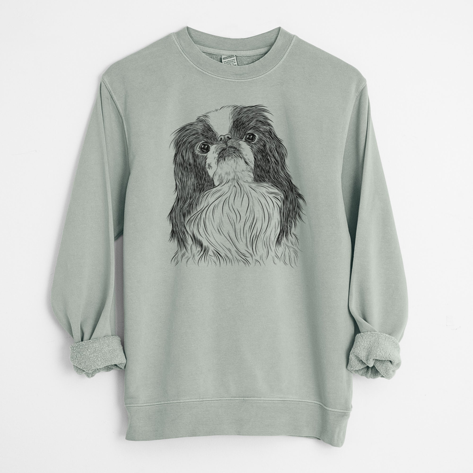 Bare Suki the Japanese Chin - Unisex Pigment Dyed Crew Sweatshirt