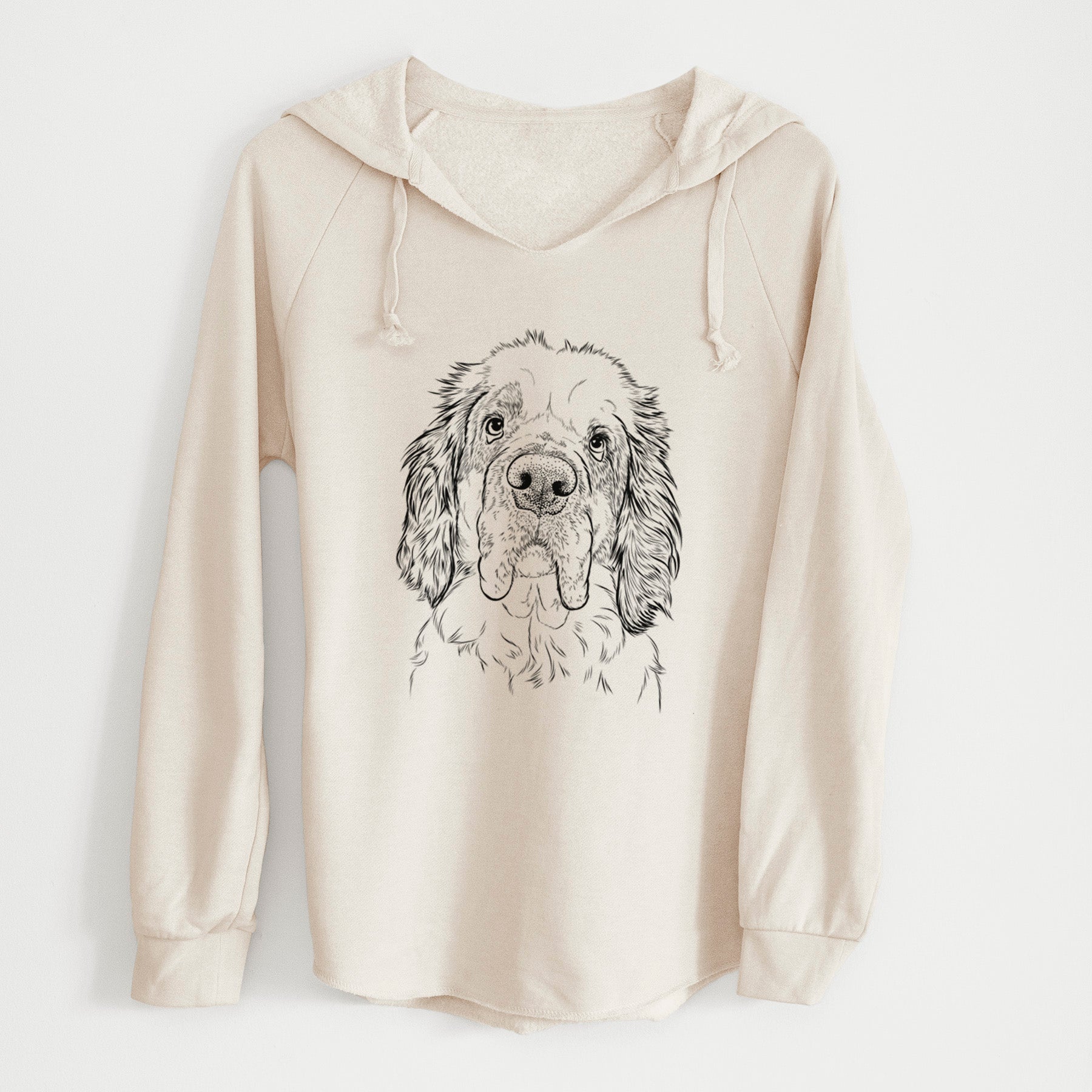 Bare Sully the Clumber Spaniel - Cali Wave Hooded Sweatshirt