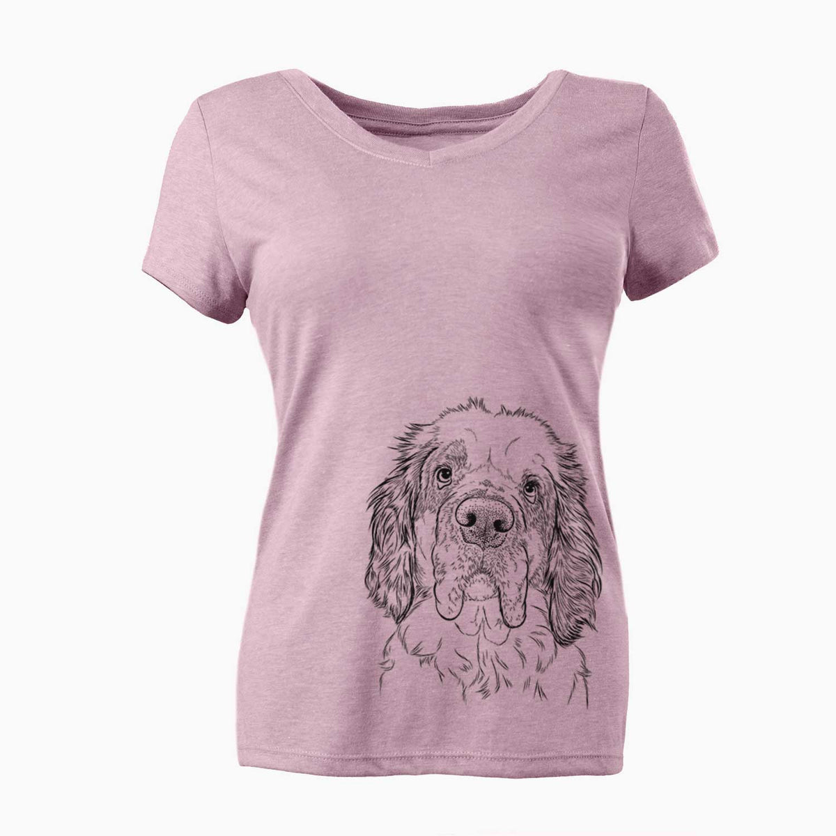 Bare Sully the Clumber Spaniel - Women's V-neck Shirt