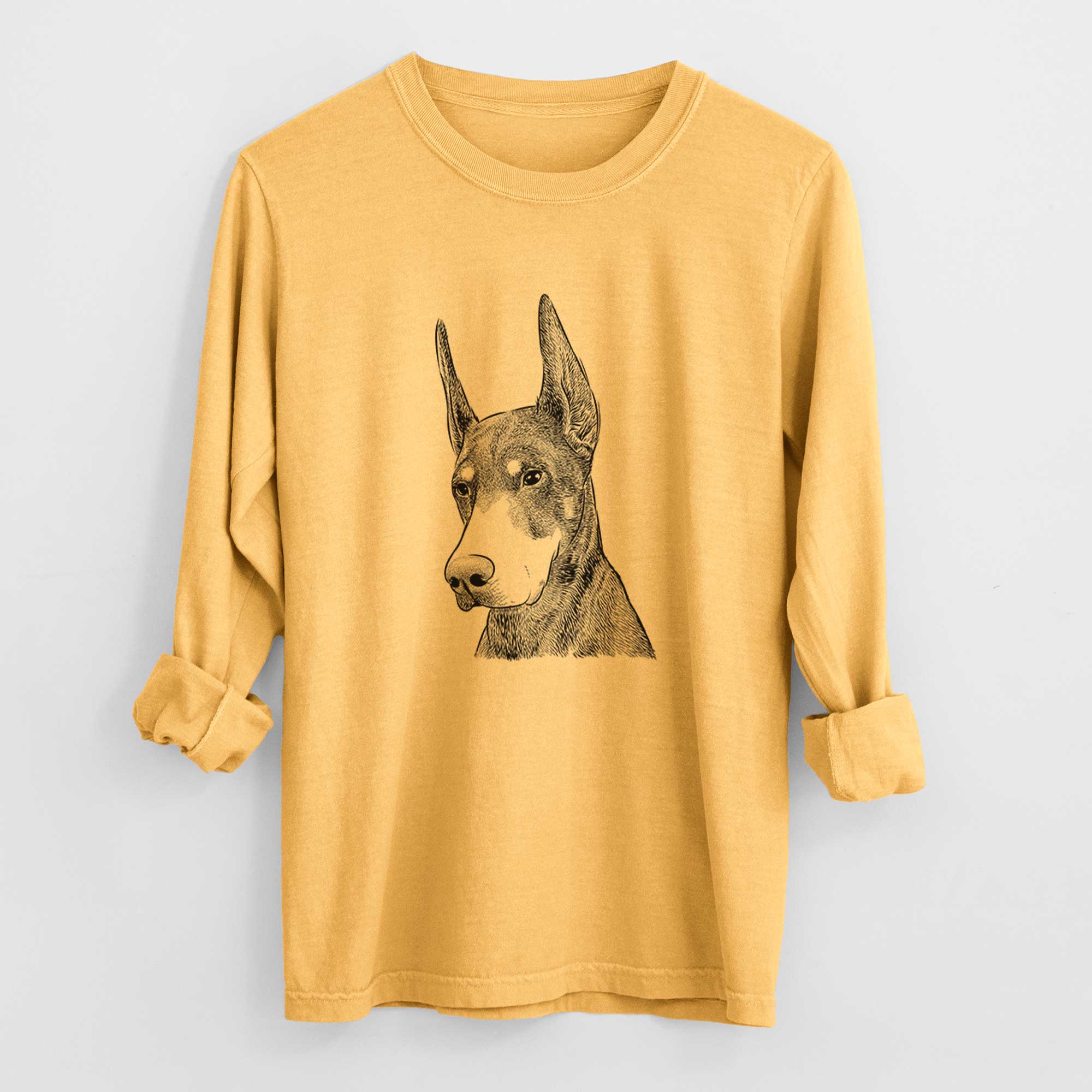 Bare Sunny the Doberman Pinscher - Heavyweight 100% Cotton Long Sleeve
