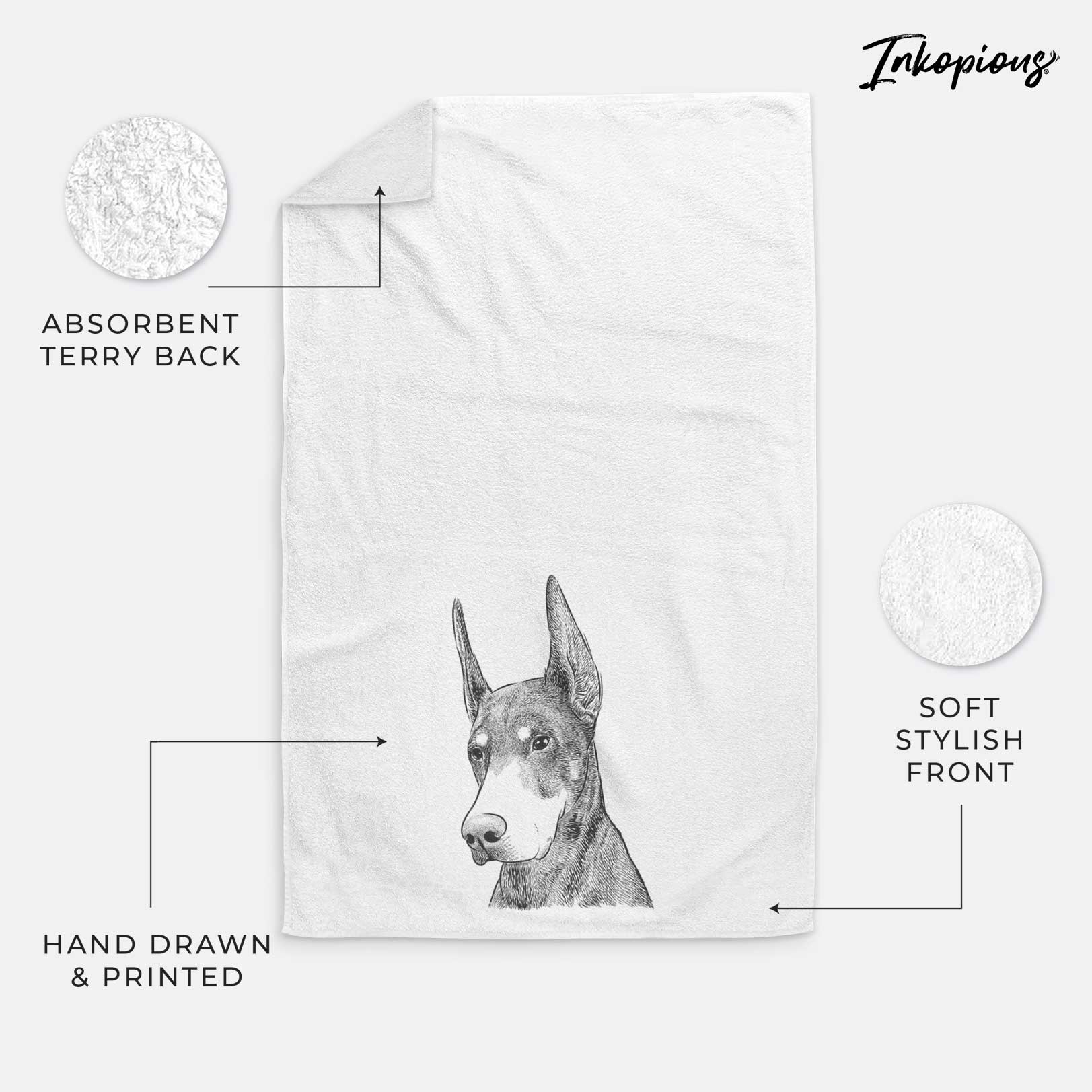 Sunny the Doberman Pinscher Decorative Hand Towel