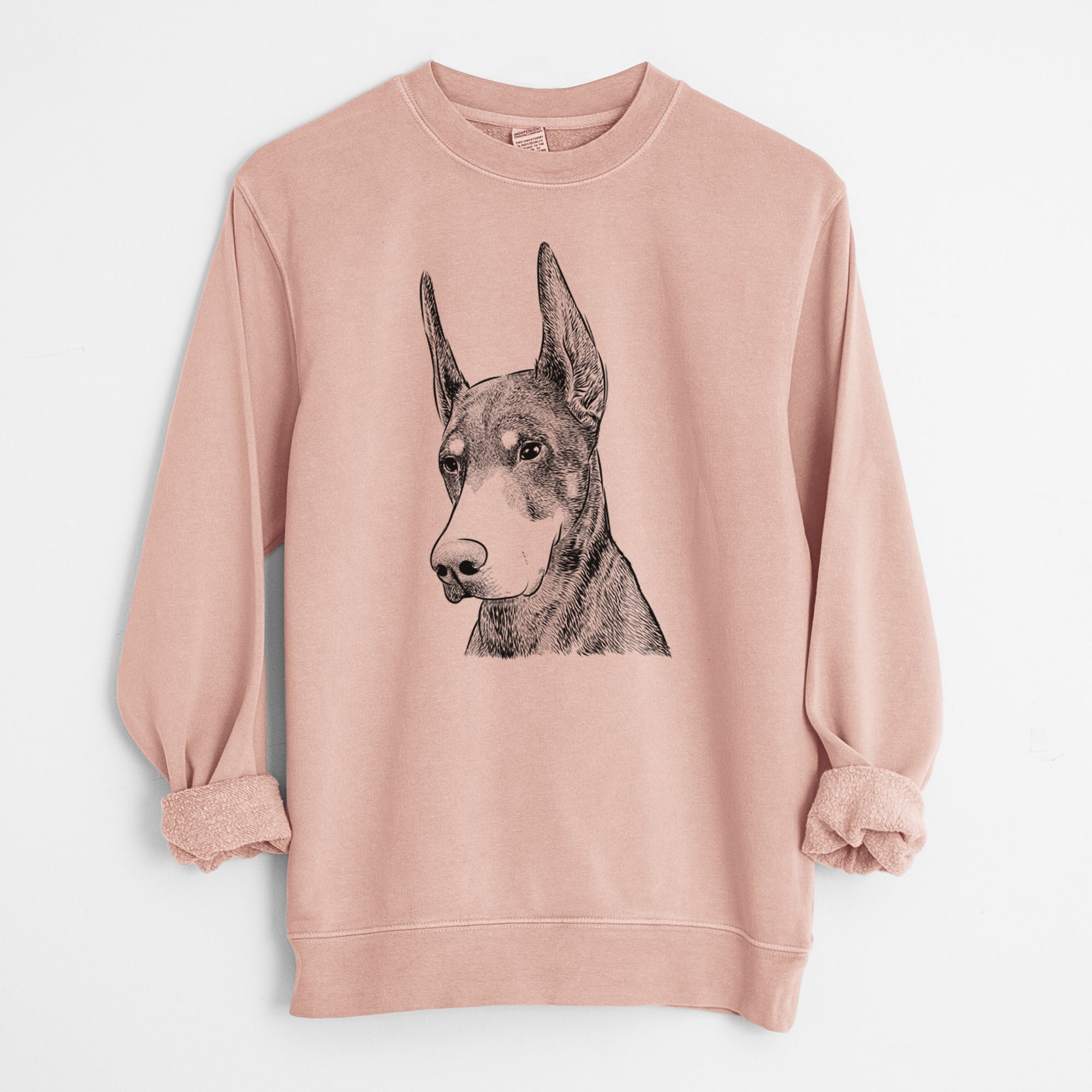 Bare Sunny the Doberman Pinscher - Unisex Pigment Dyed Crew Sweatshirt