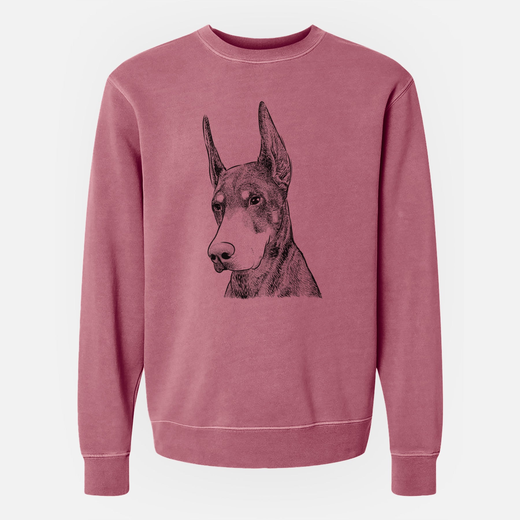 Bare Sunny the Doberman Pinscher - Unisex Pigment Dyed Crew Sweatshirt