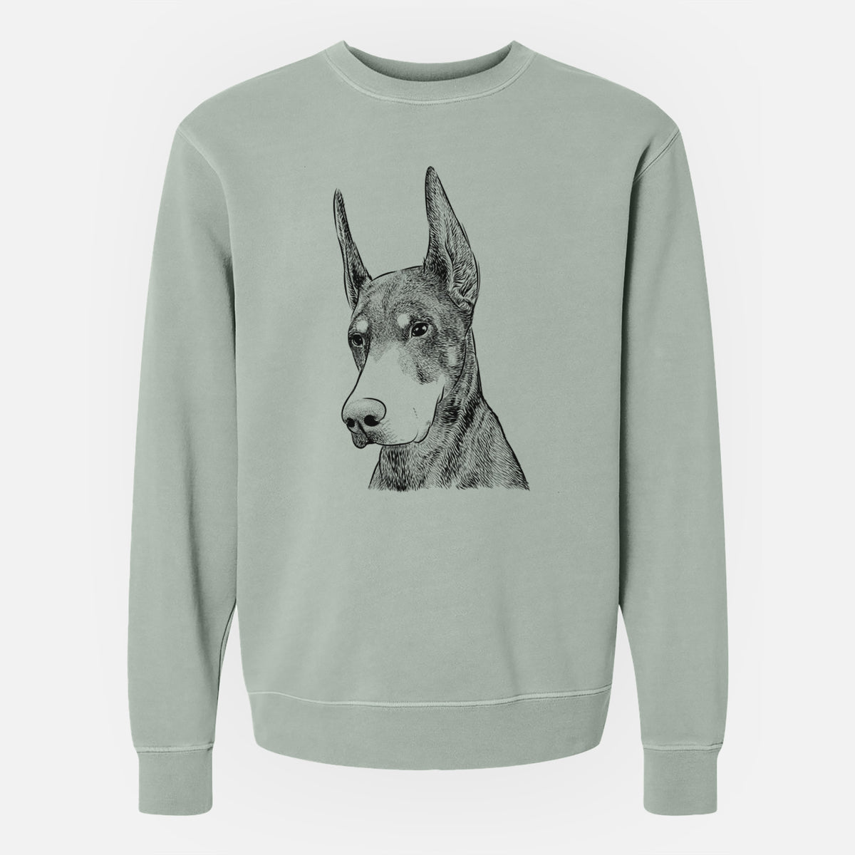 Bare Sunny the Doberman Pinscher - Unisex Pigment Dyed Crew Sweatshirt