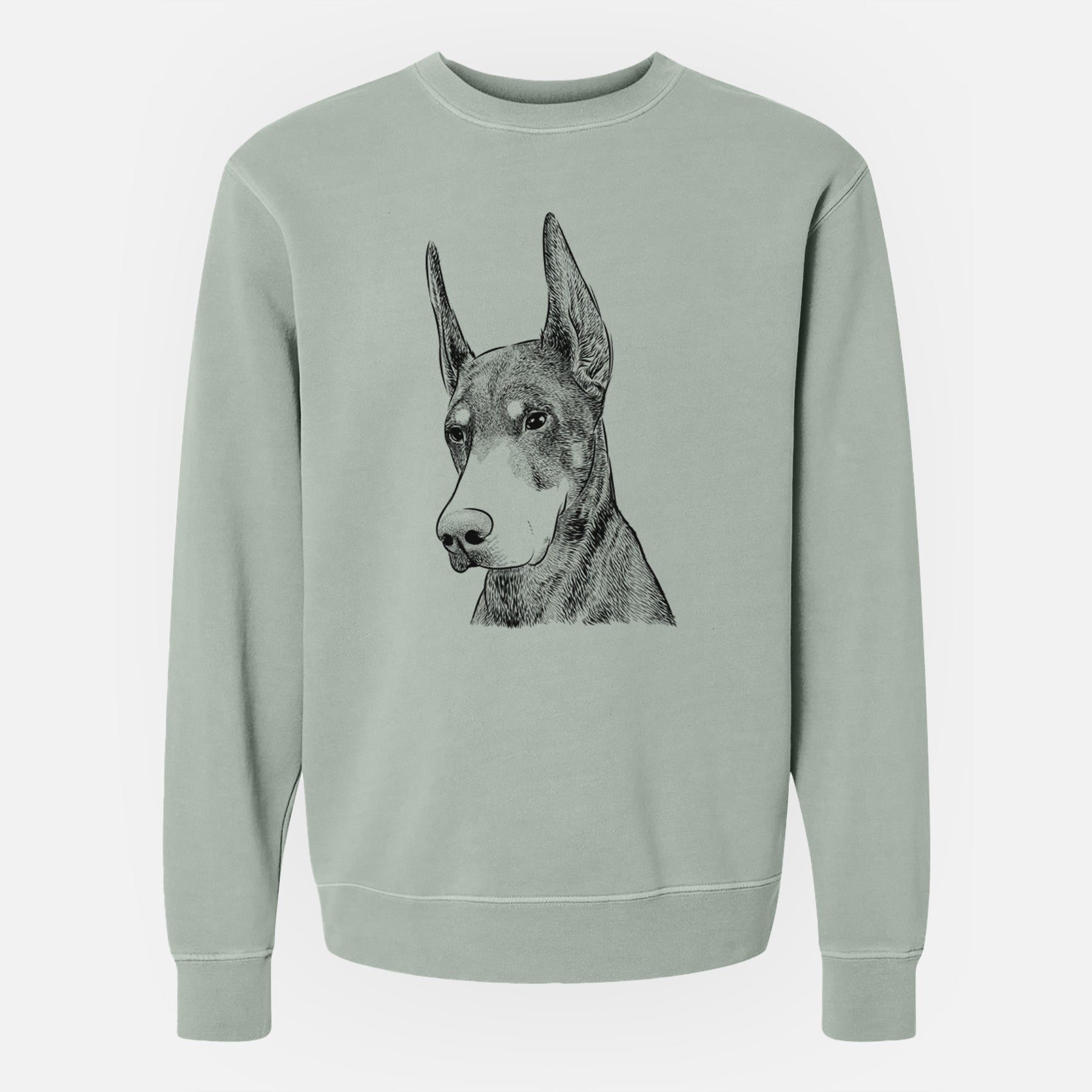 Bare Sunny the Doberman Pinscher - Unisex Pigment Dyed Crew Sweatshirt