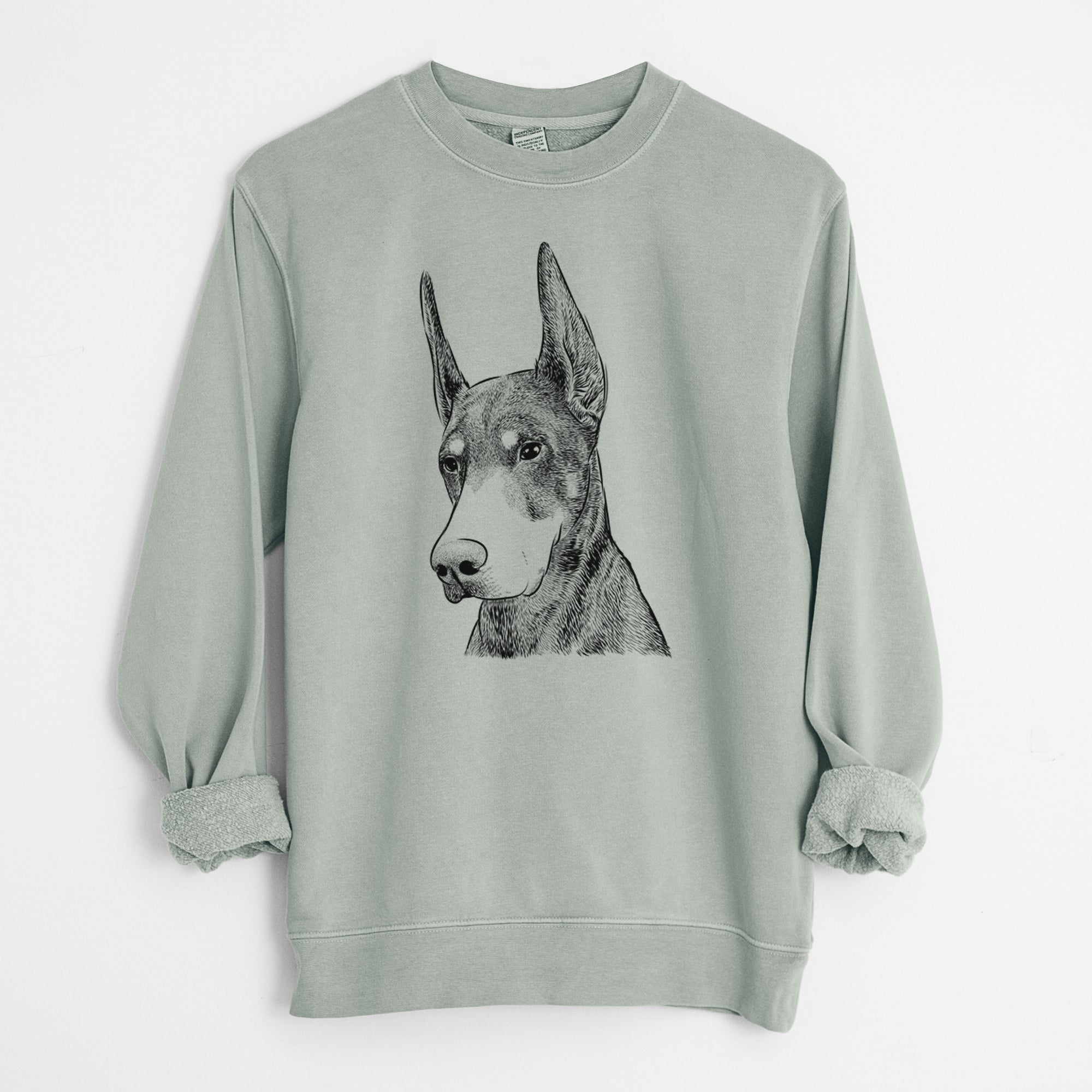 Bare Sunny the Doberman Pinscher - Unisex Pigment Dyed Crew Sweatshirt