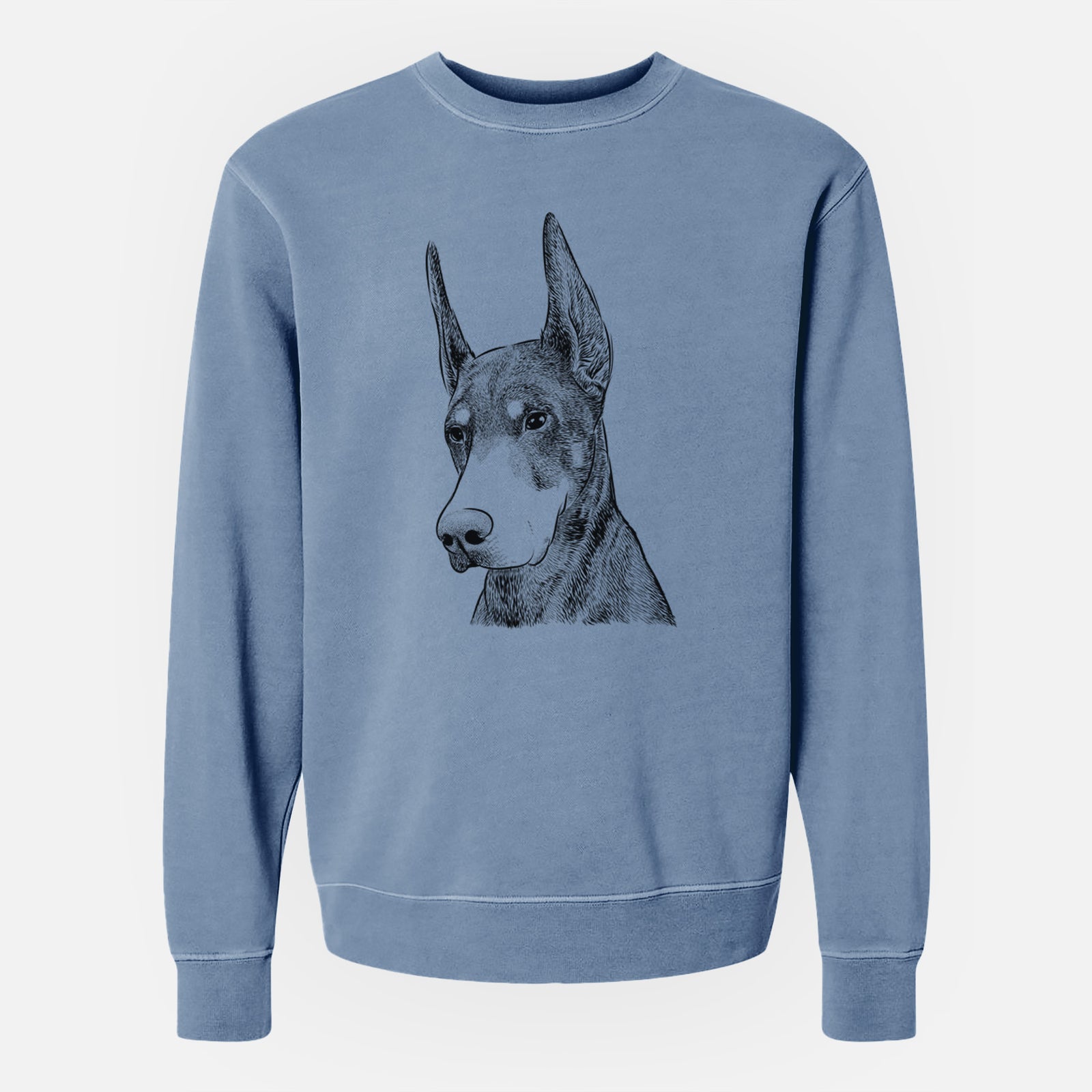 Bare Sunny the Doberman Pinscher - Unisex Pigment Dyed Crew Sweatshirt