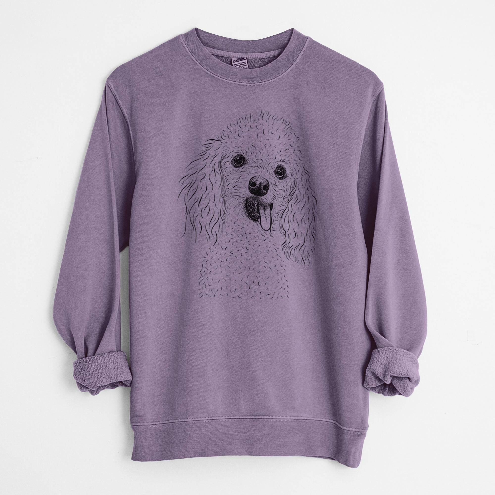 Bare Super Joey the Toy Poodle - Unisex Pigment Dyed Crew Sweatshirt