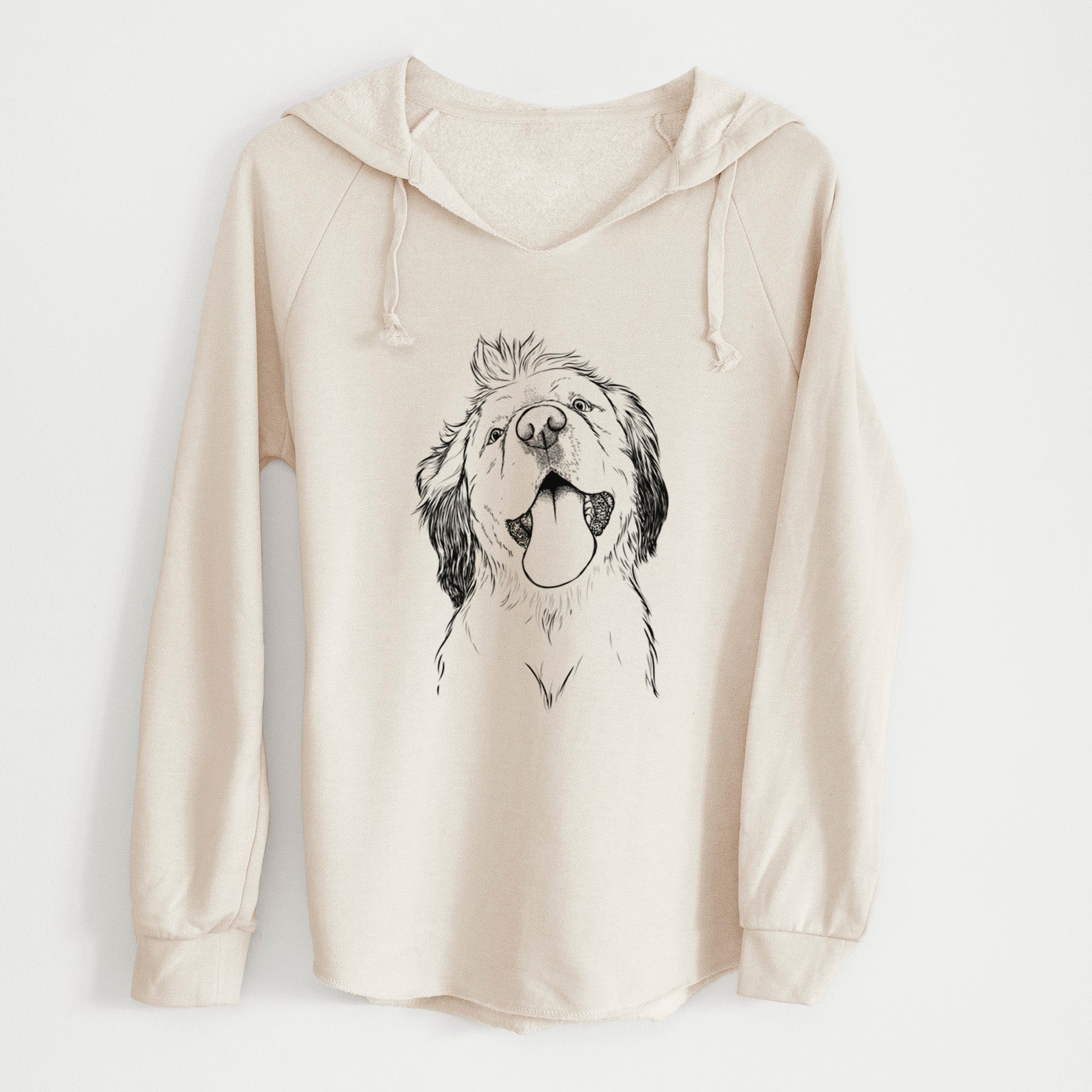 Bare Sven the Double Merle Spaniel Aussie Mix - Cali Wave Hooded Sweatshirt