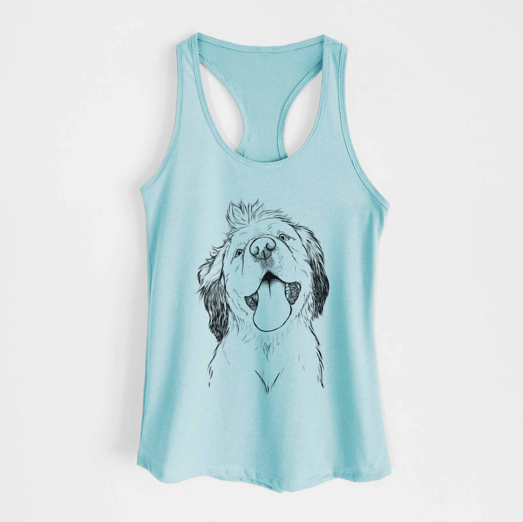 Sven the Double Merle Spaniel Aussie Mix - Women's Racerback Tanktop