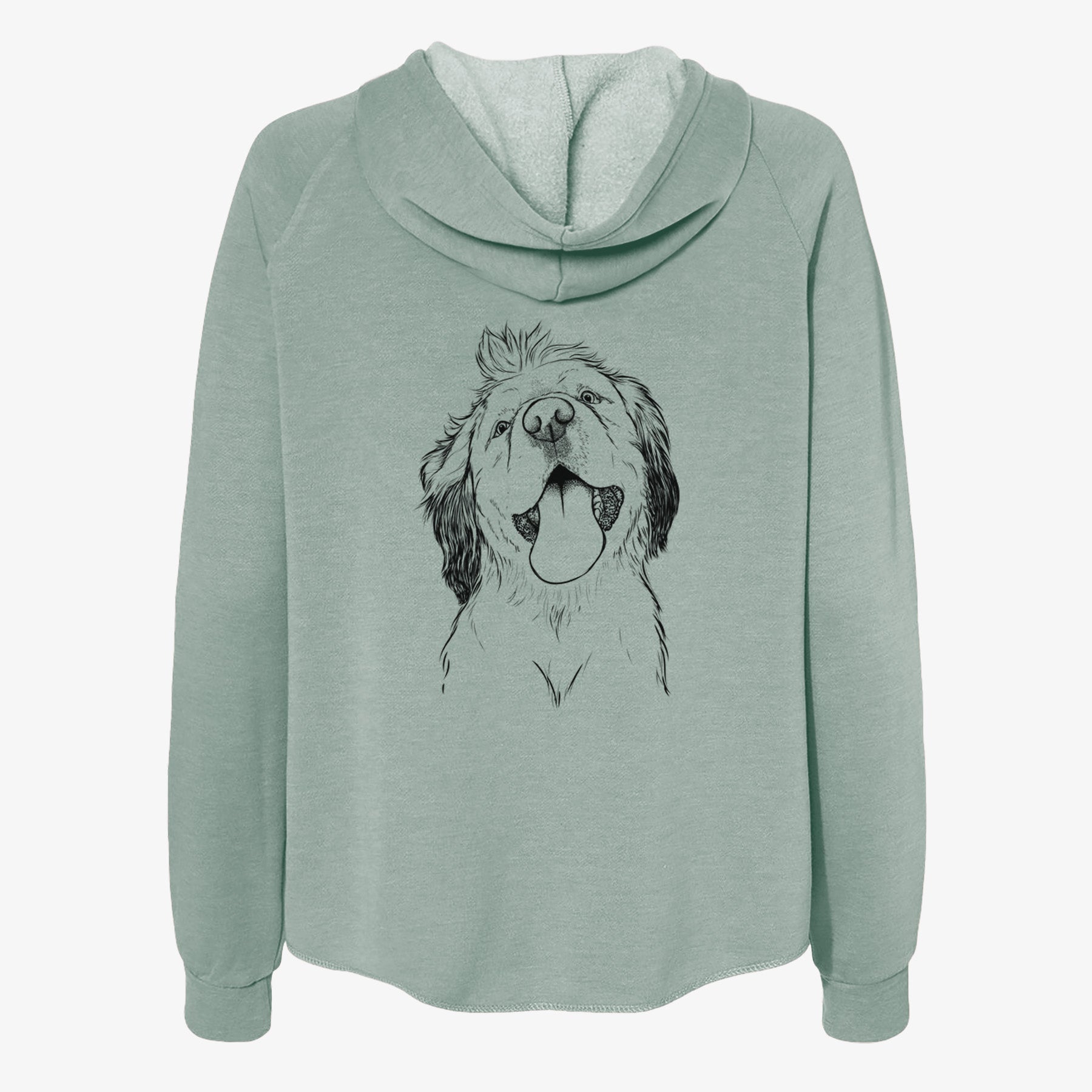Sven the Double Merle Spaniel Aussie Mix - Women's Cali Wave Zip-Up Sweatshirt