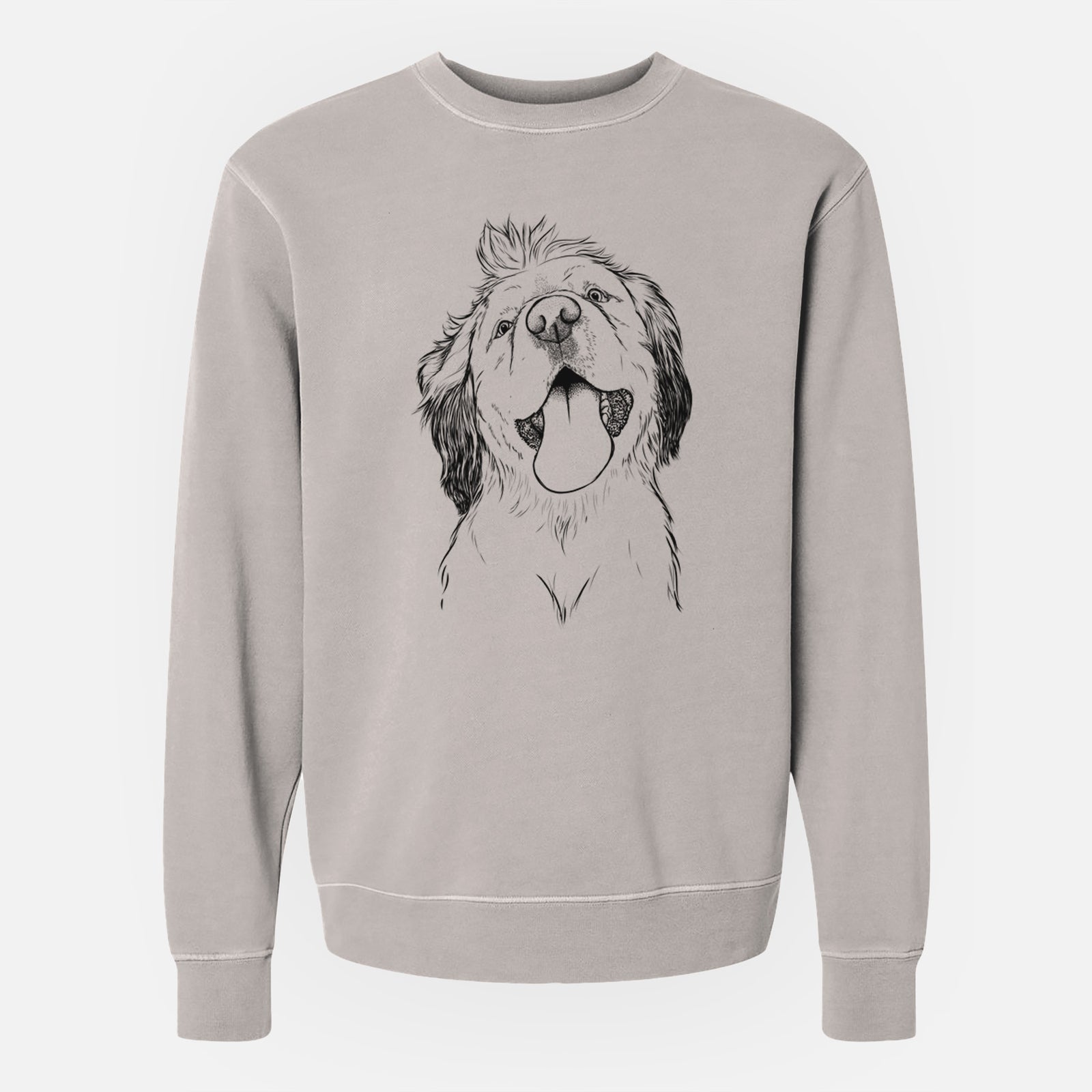 Bare Sven the Double Merle Spaniel Aussie Mix - Unisex Pigment Dyed Crew Sweatshirt