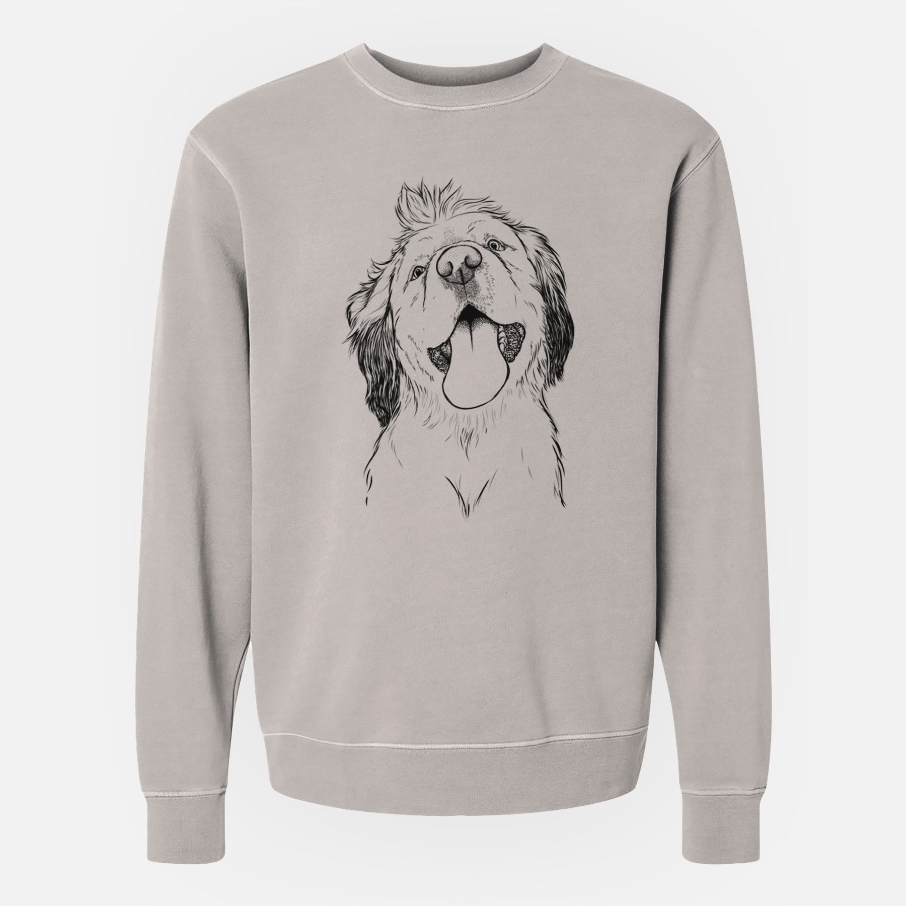 Bare Sven the Double Merle Spaniel Aussie Mix - Unisex Pigment Dyed Crew Sweatshirt