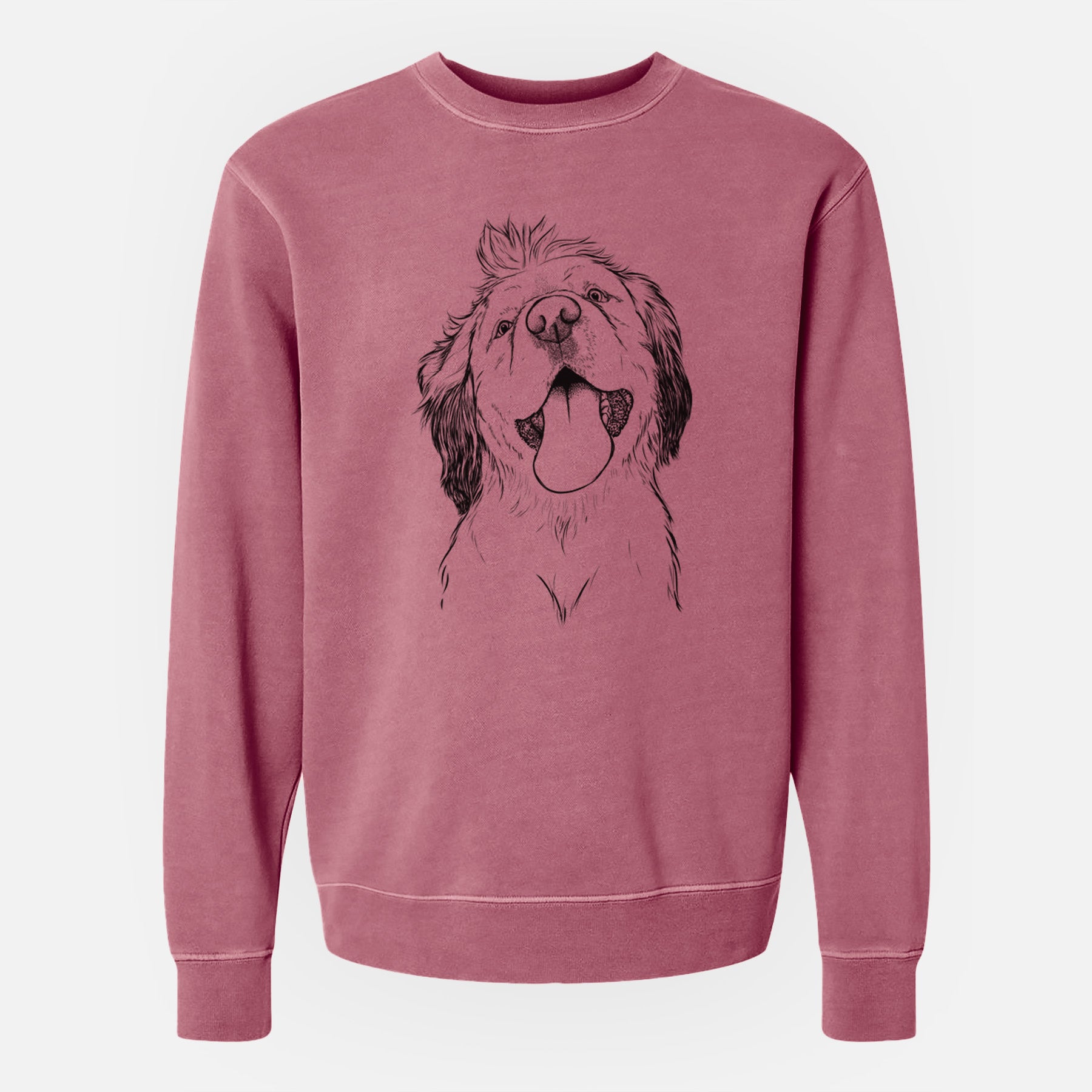 Bare Sven the Double Merle Spaniel Aussie Mix - Unisex Pigment Dyed Crew Sweatshirt