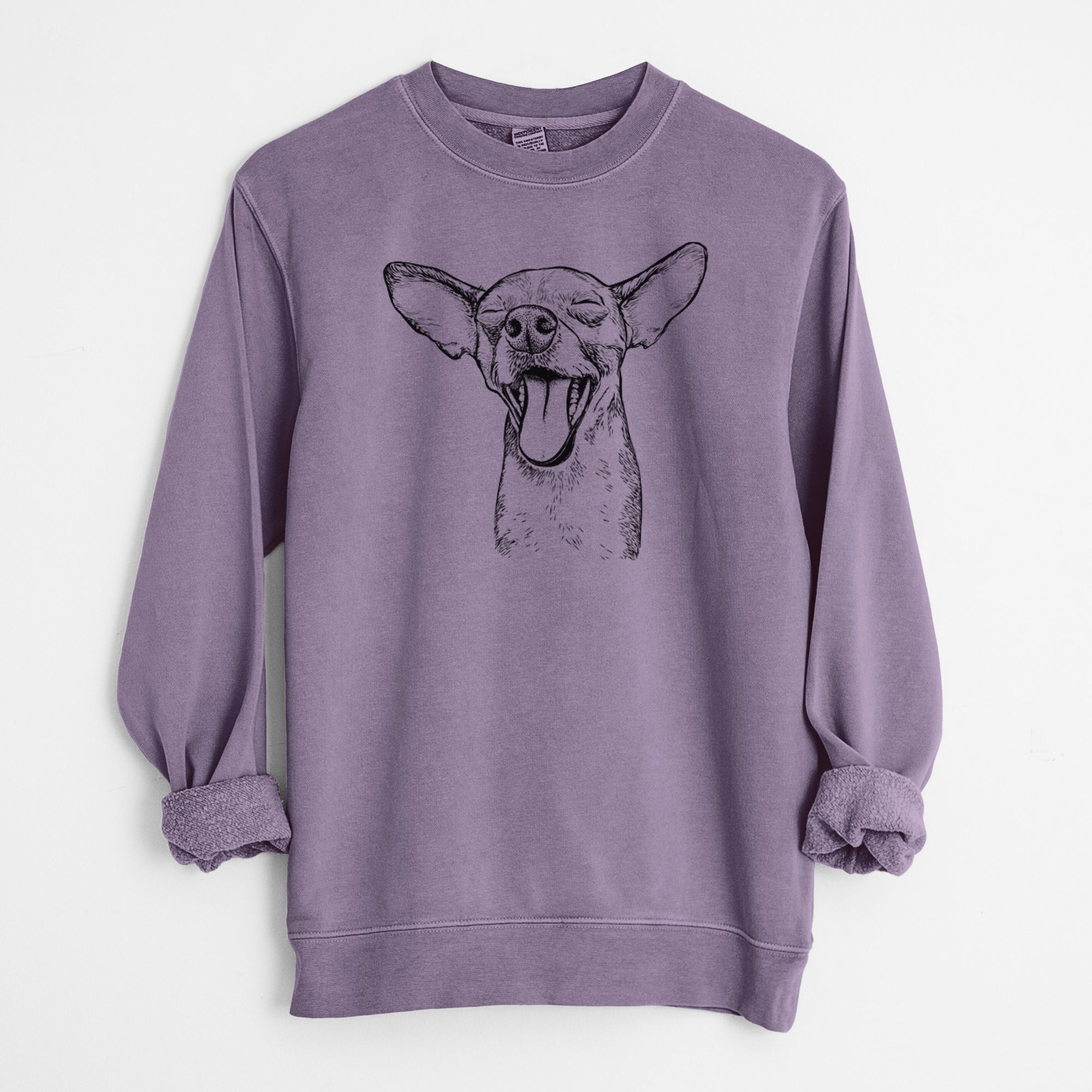 Bare SweetBailey the Chihuahua Mix - Unisex Pigment Dyed Crew Sweatshirt