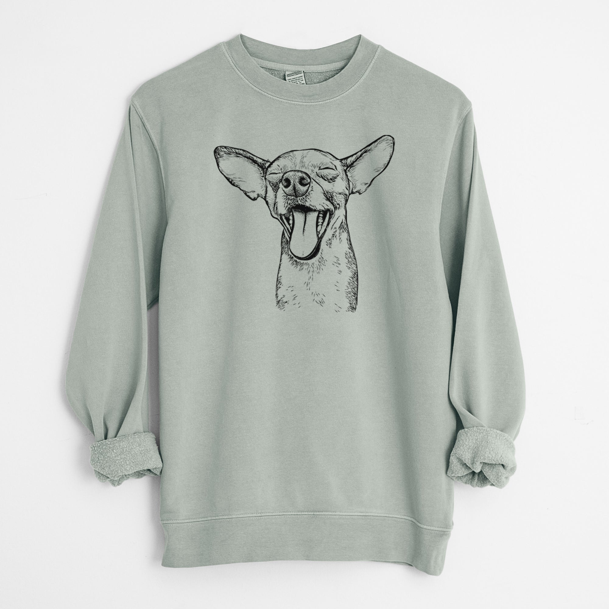 Bare SweetBailey the Chihuahua Mix - Unisex Pigment Dyed Crew Sweatshirt