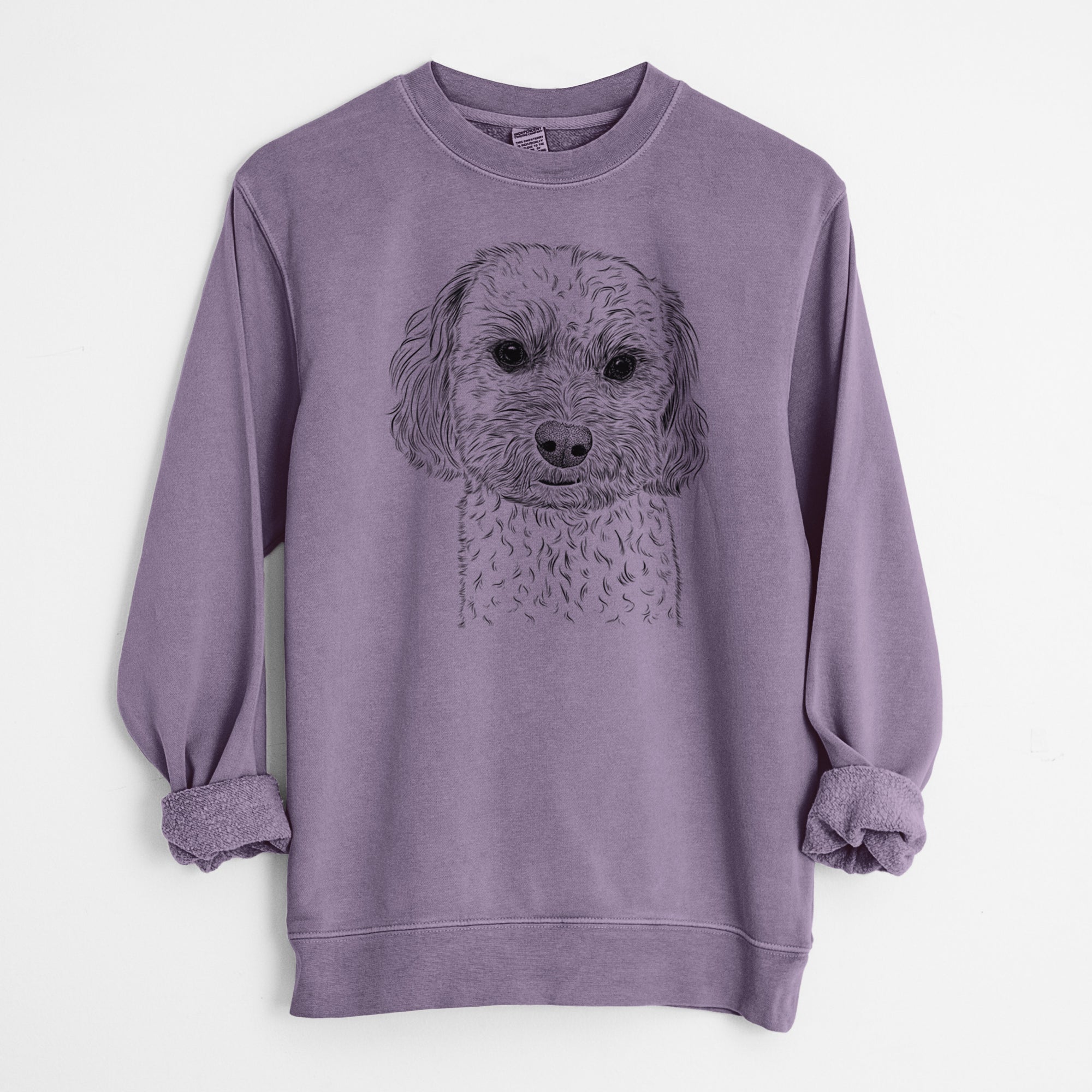 Bare Sweet George the Mixed Breed - Unisex Pigment Dyed Crew Sweatshirt