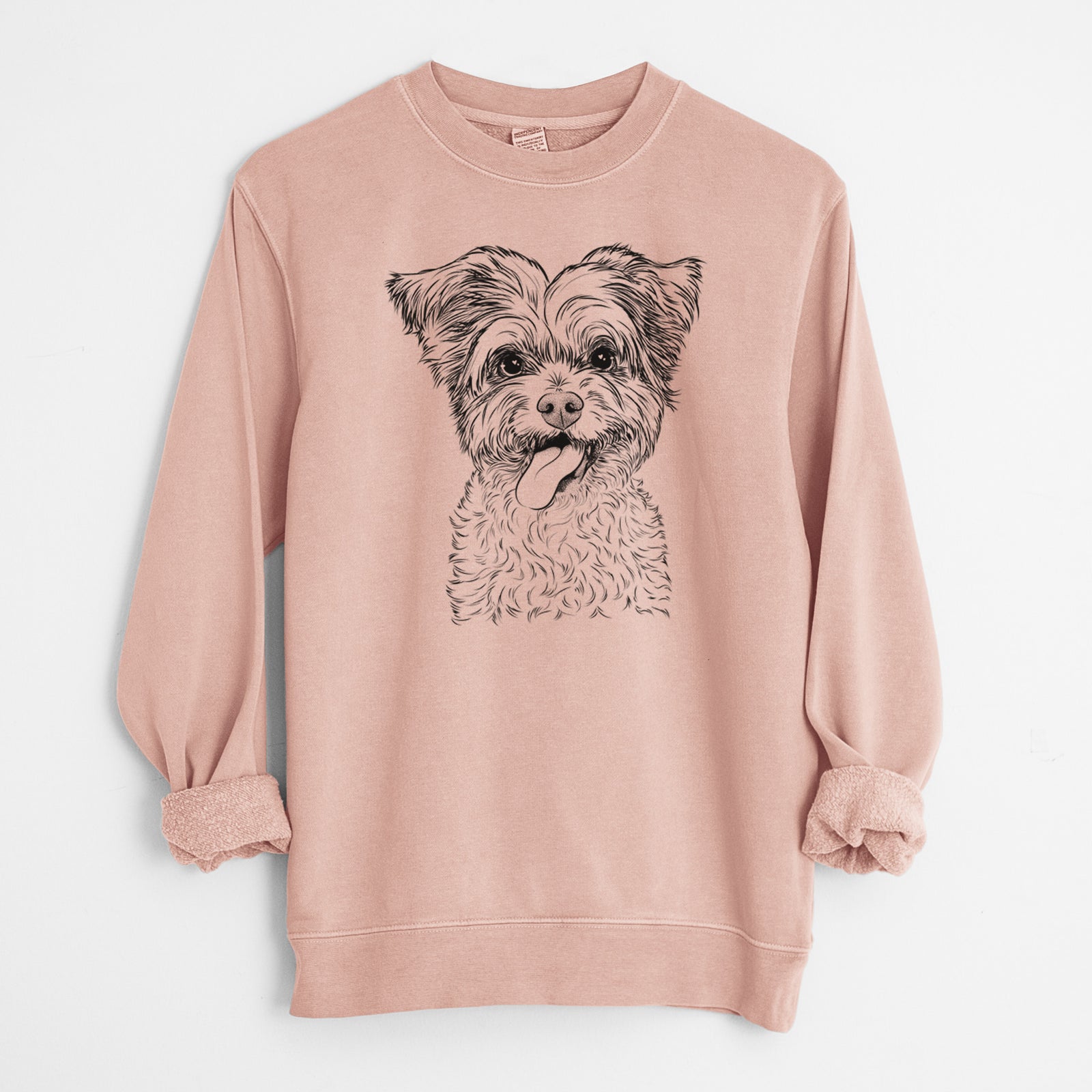 Bare Sweetie the Terrier Mix - Unisex Pigment Dyed Crew Sweatshirt