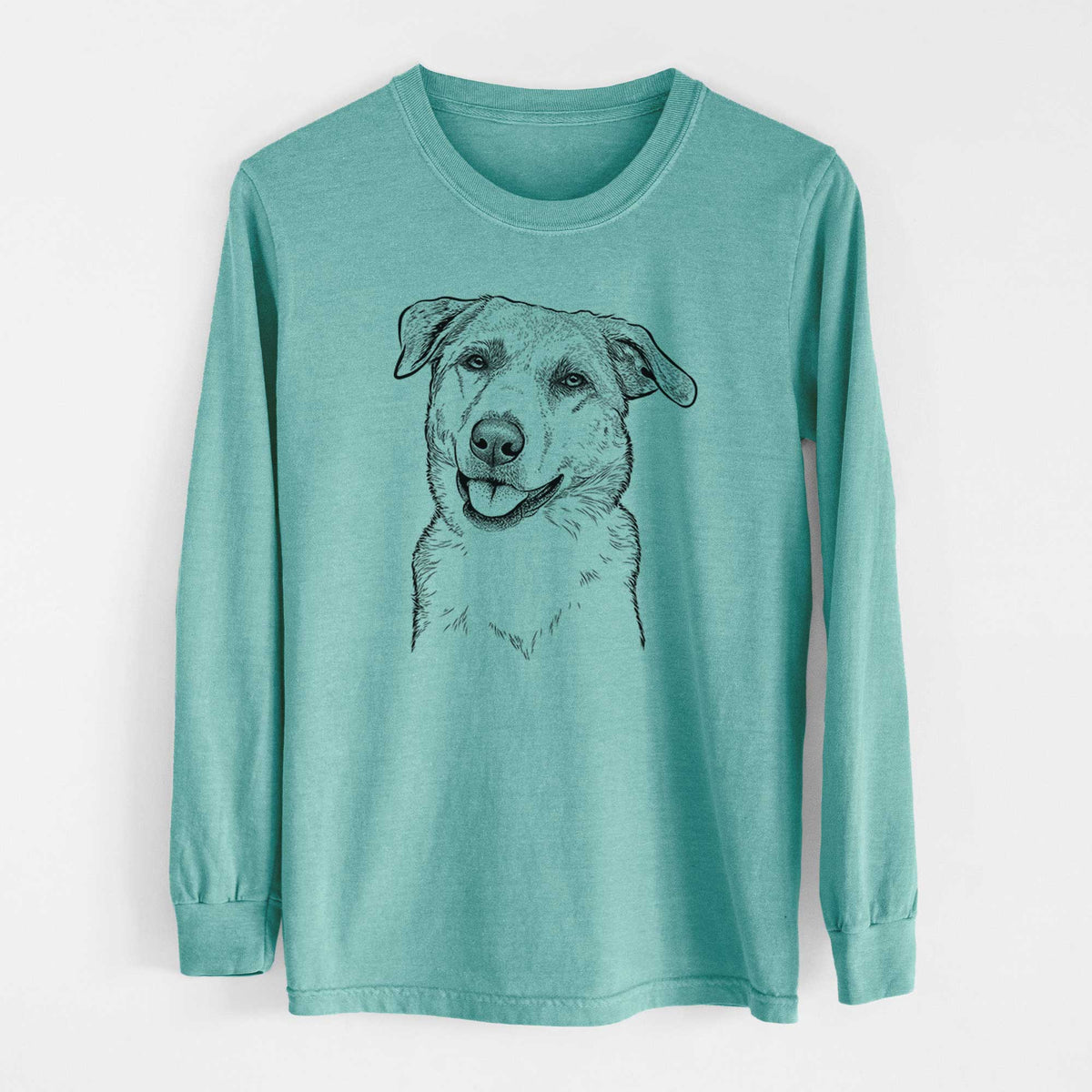 Bare Sydney the Great Pyrenees Australian Shepherd Mix - Heavyweight 100% Cotton Long Sleeve