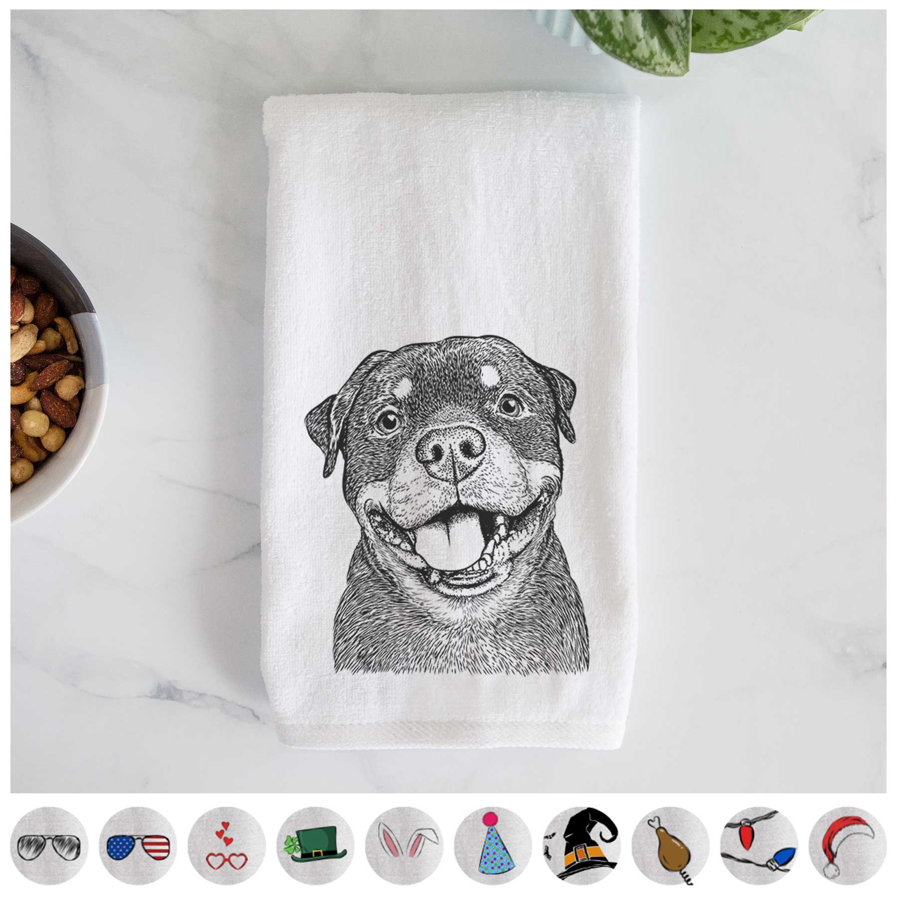 Talos the Rottweiler Decorative Hand Towel