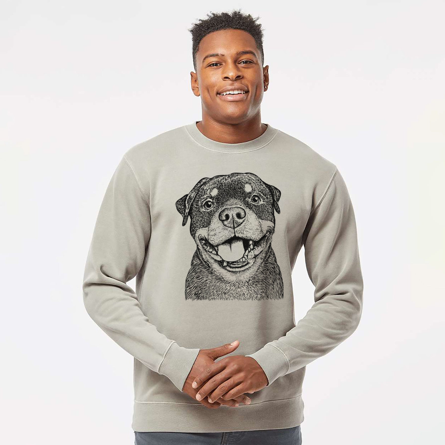 Bare Talos the Rottweiler - Unisex Pigment Dyed Crew Sweatshirt