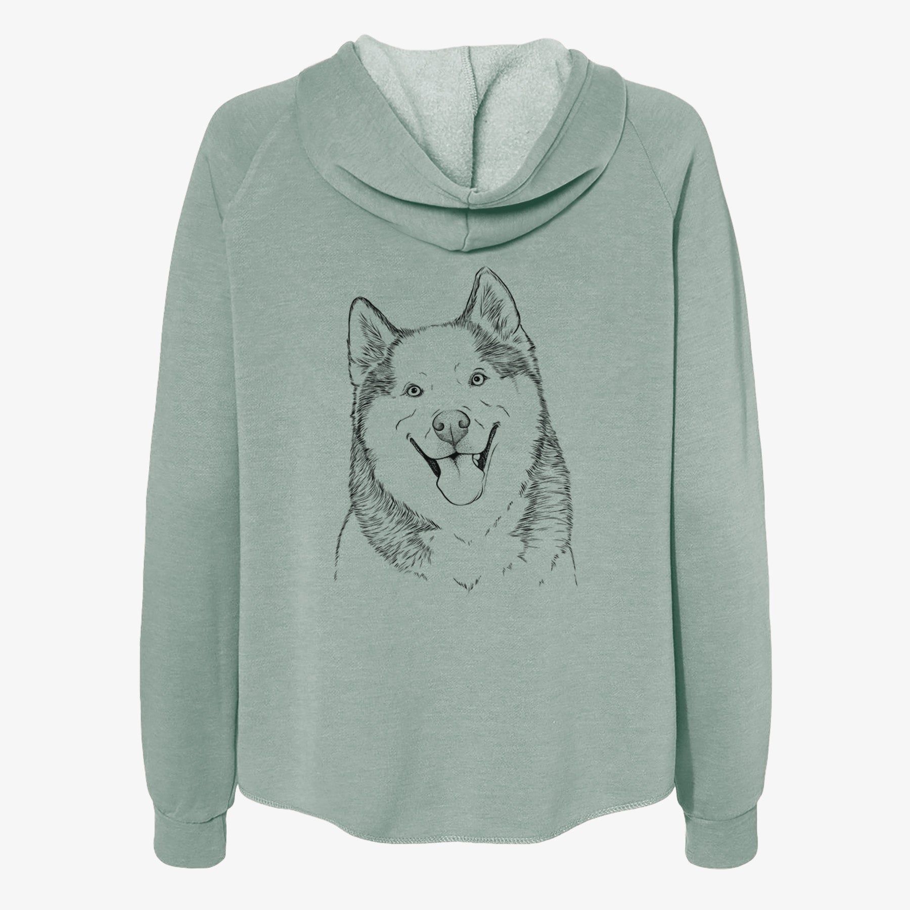 Teak the Siberian Husky - Women's Cali Wave Zip-Up Sweatshirt