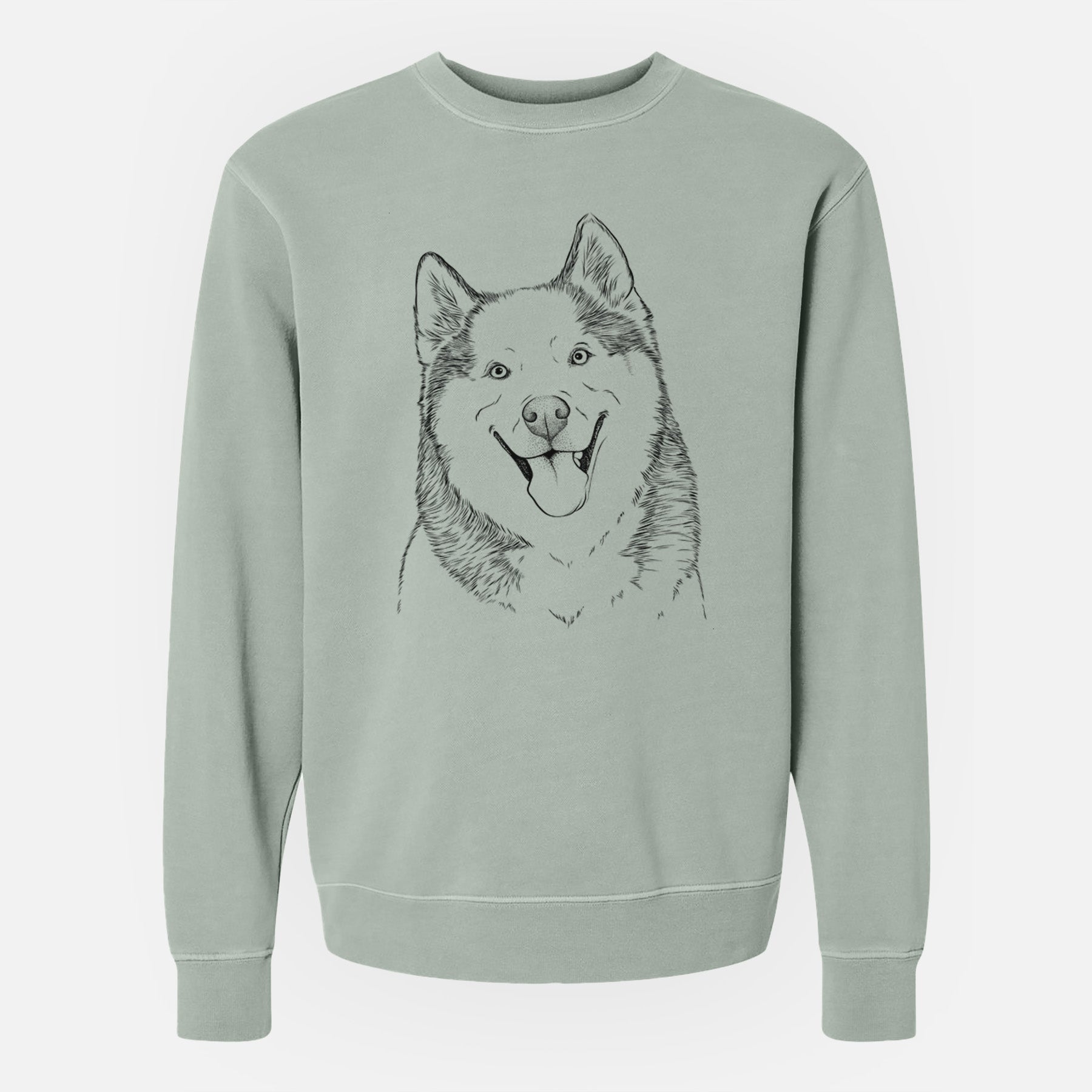 Bare Teak the Siberian Husky - Unisex Pigment Dyed Crew Sweatshirt