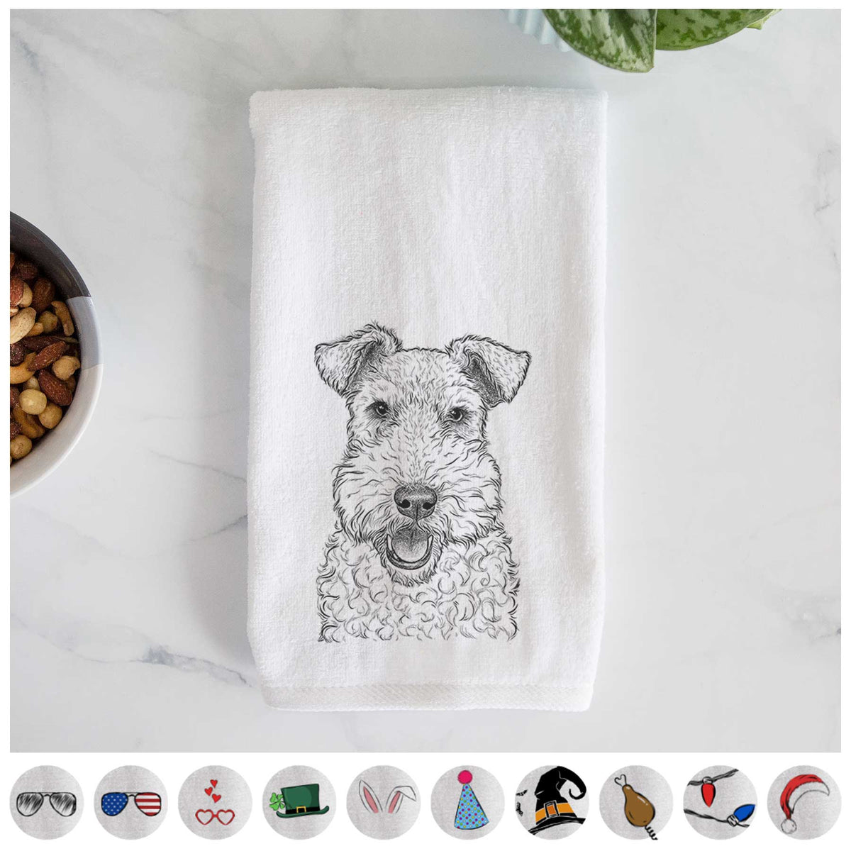 Ted the Wire Fox Terrier Decorative Hand Towel