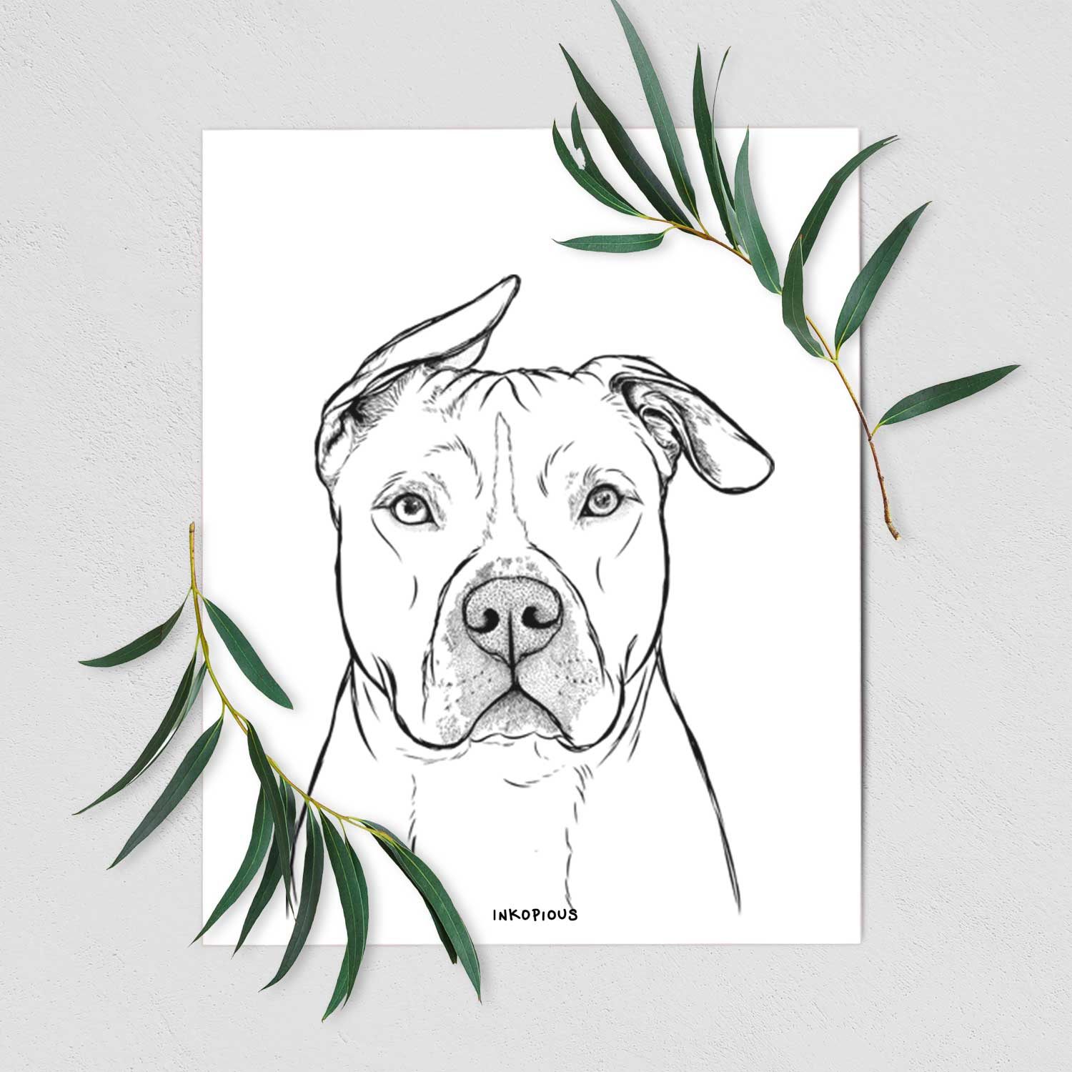 Teddy Jam the Pitbull Art Print