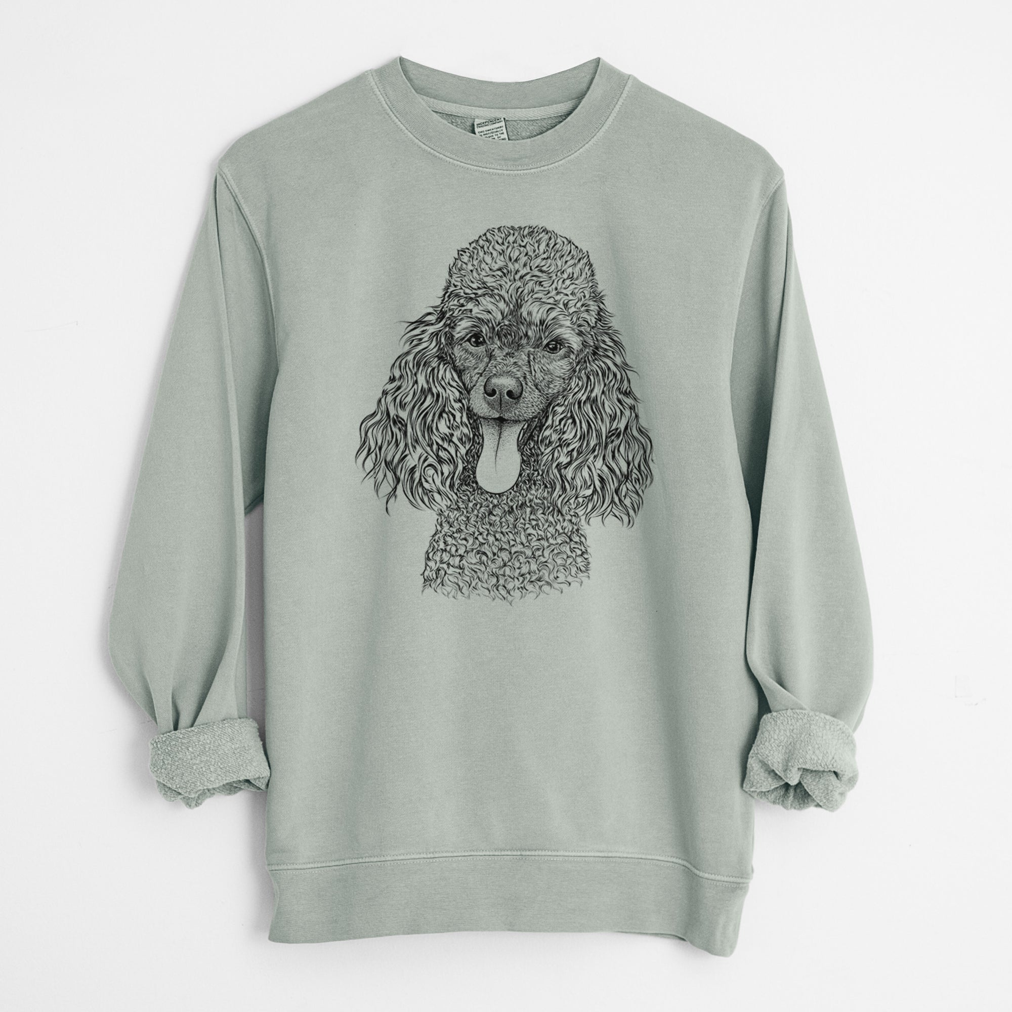 Bare Teddy the Mini Poodle - Unisex Pigment Dyed Crew Sweatshirt