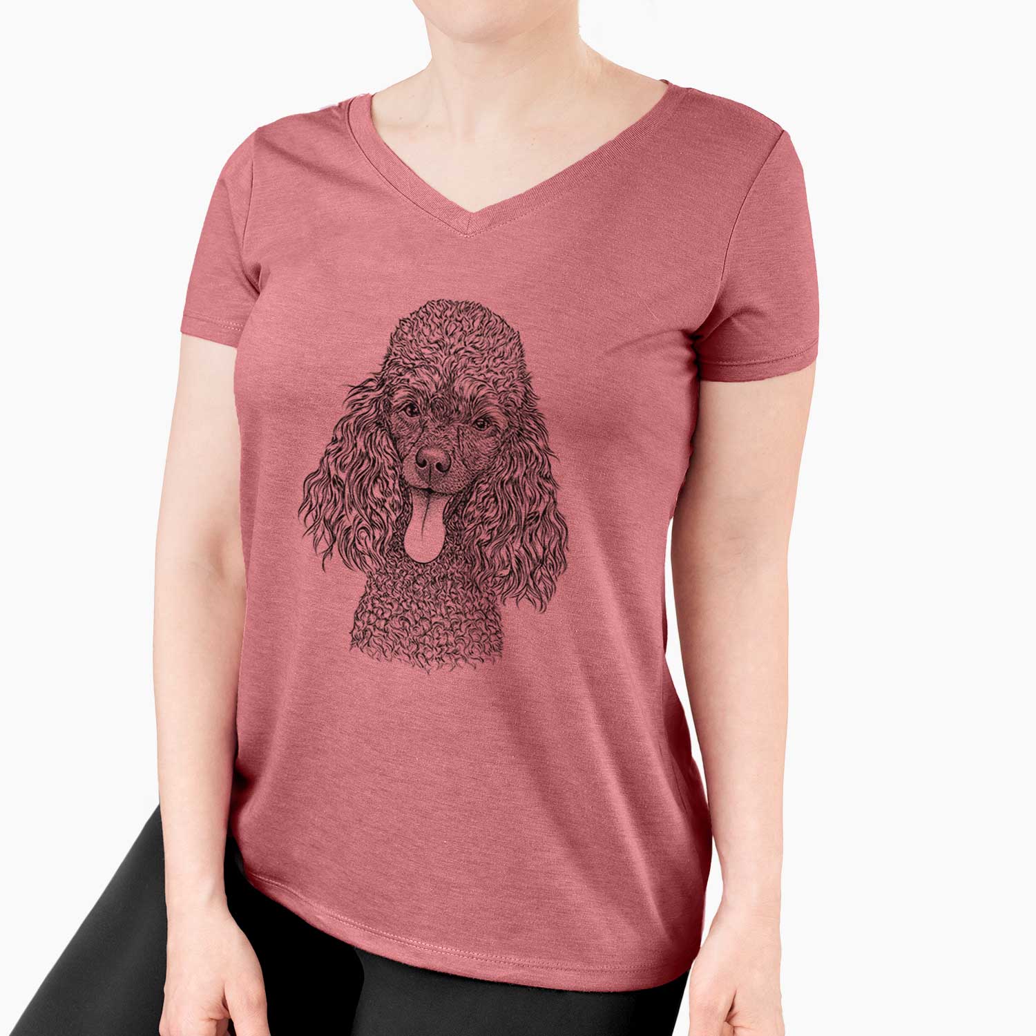 Bare Teddy the Mini Poodle - Women's V-neck Shirt