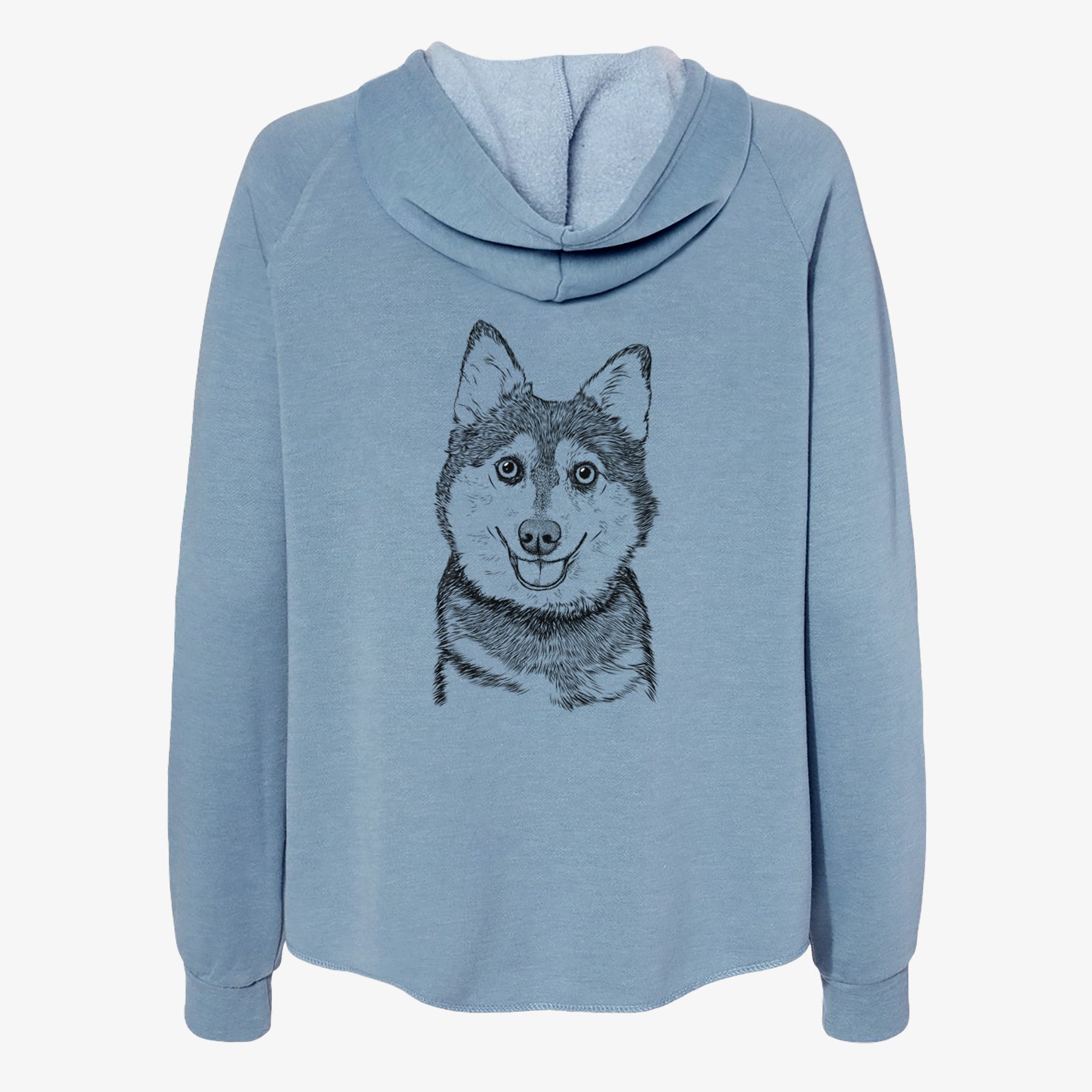 Tellie the Alaskan Klee Kai - Women's Cali Wave Zip-Up Sweatshirt