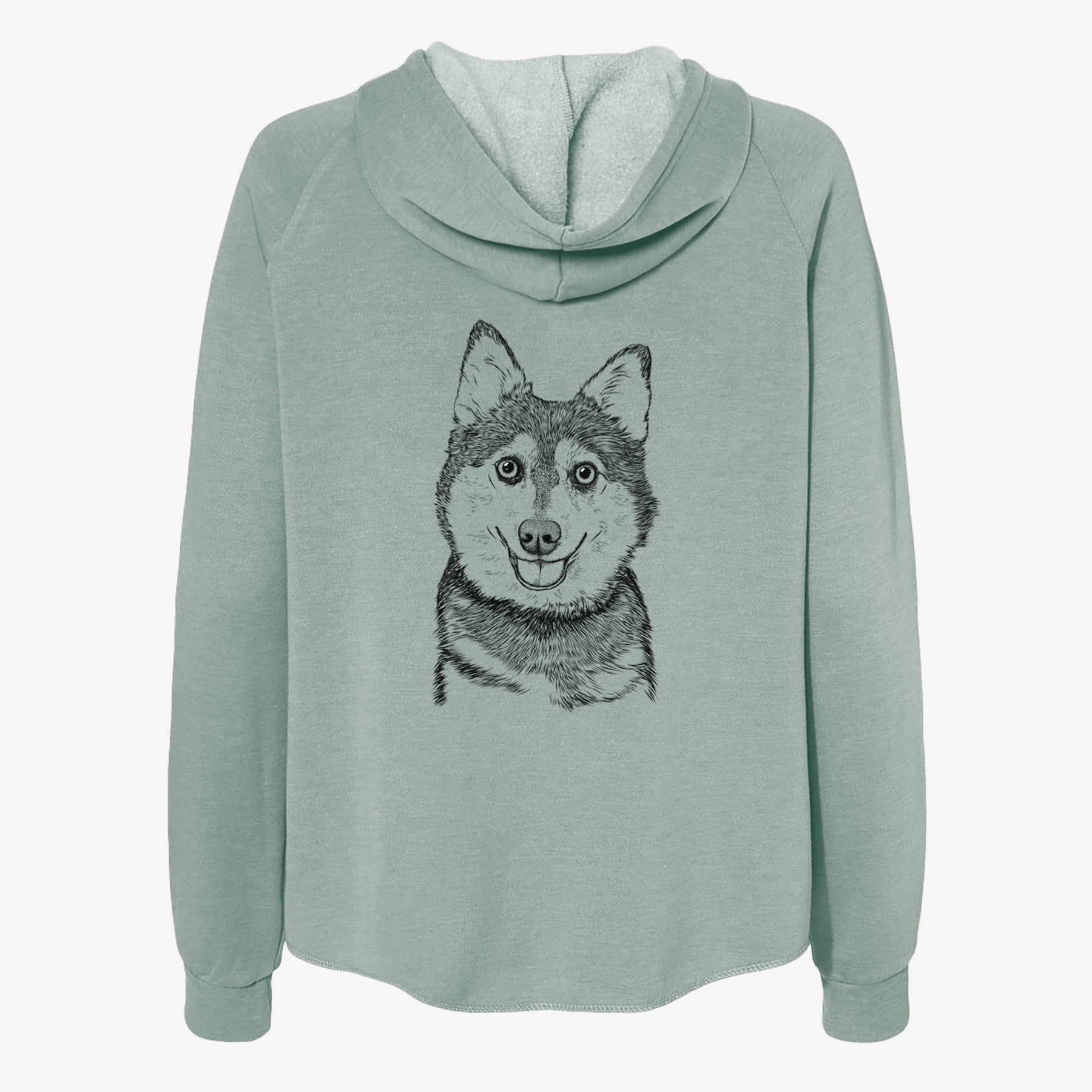 Tellie the Alaskan Klee Kai - Women's Cali Wave Zip-Up Sweatshirt