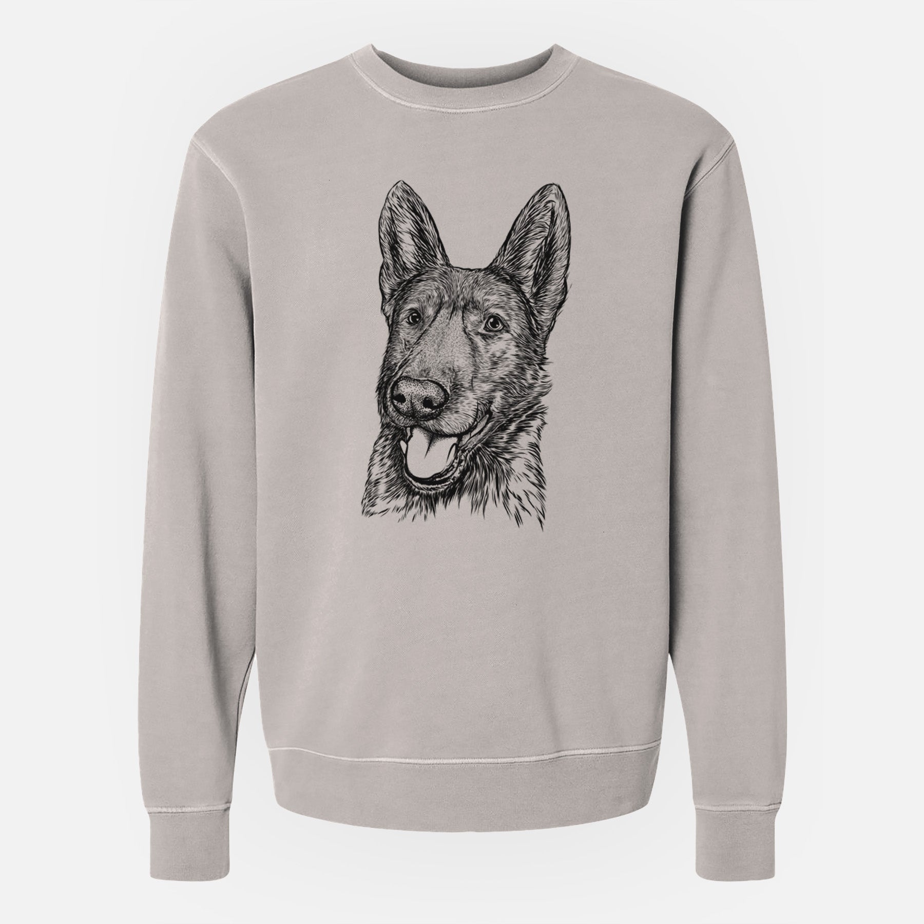 Bare Tena the German Shepherd - Unisex Pigment Dyed Crew Sweatshirt