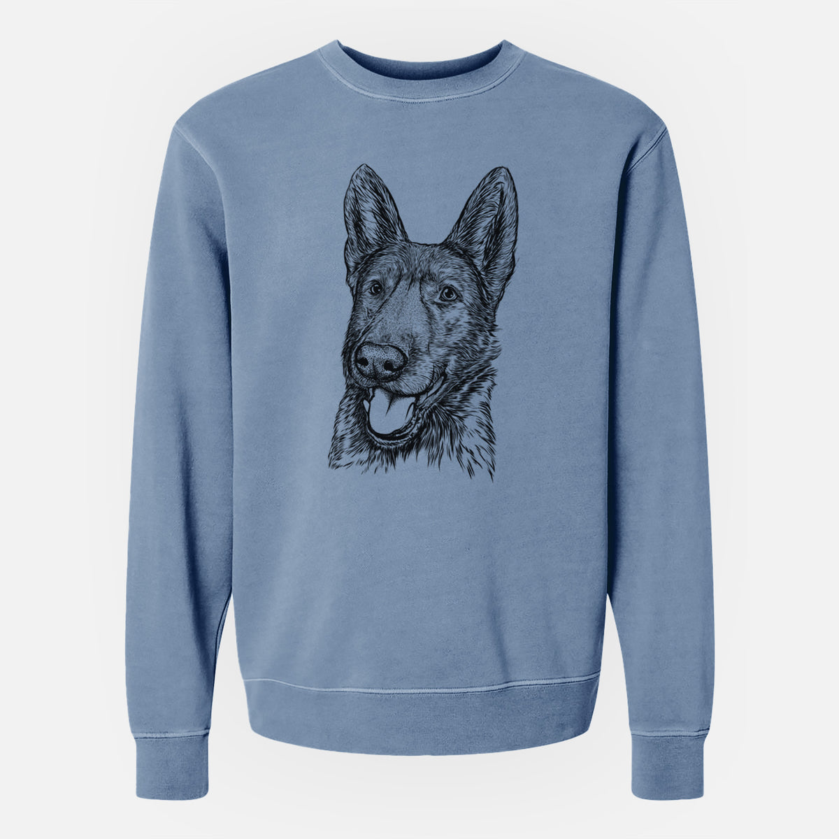 Bare Tena the German Shepherd - Unisex Pigment Dyed Crew Sweatshirt