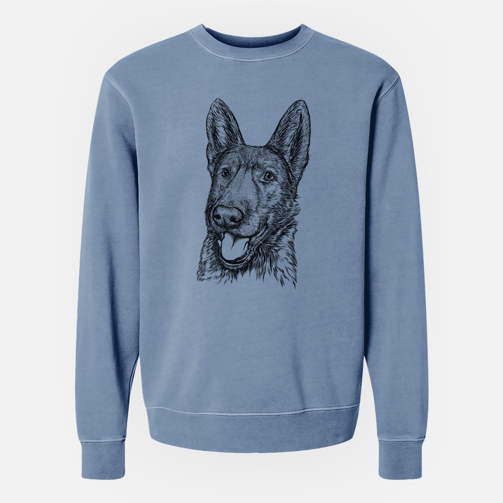 Bare Tena the German Shepherd - Unisex Pigment Dyed Crew Sweatshirt