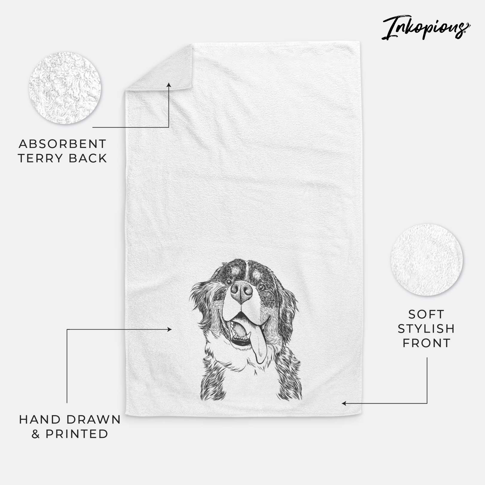 Theo the Bernese Mountain Dog Decorative Hand Towel